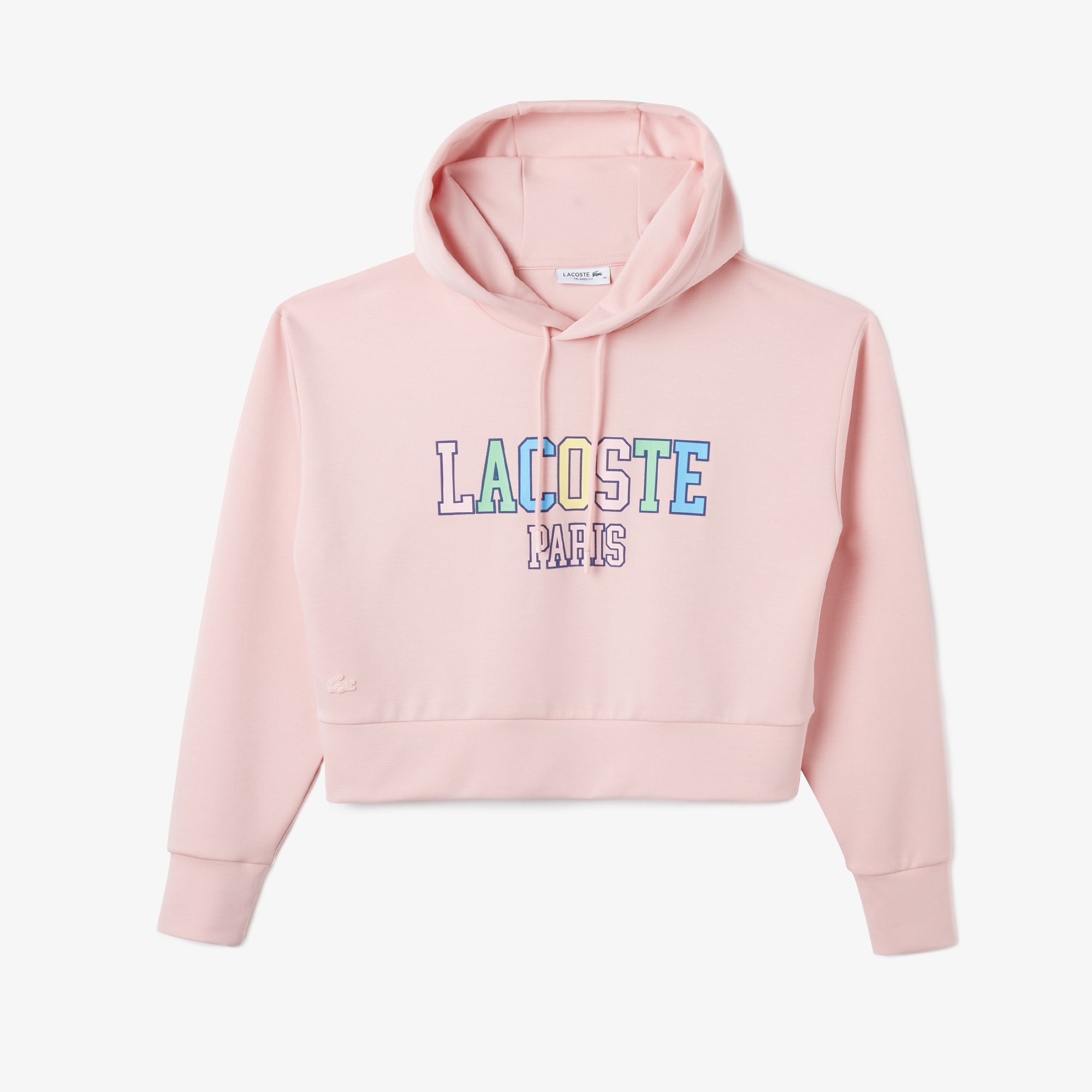 Lacoste Kadın Relaxed Fit Kapüşonlu Baskılı Pembe Sweatshirt