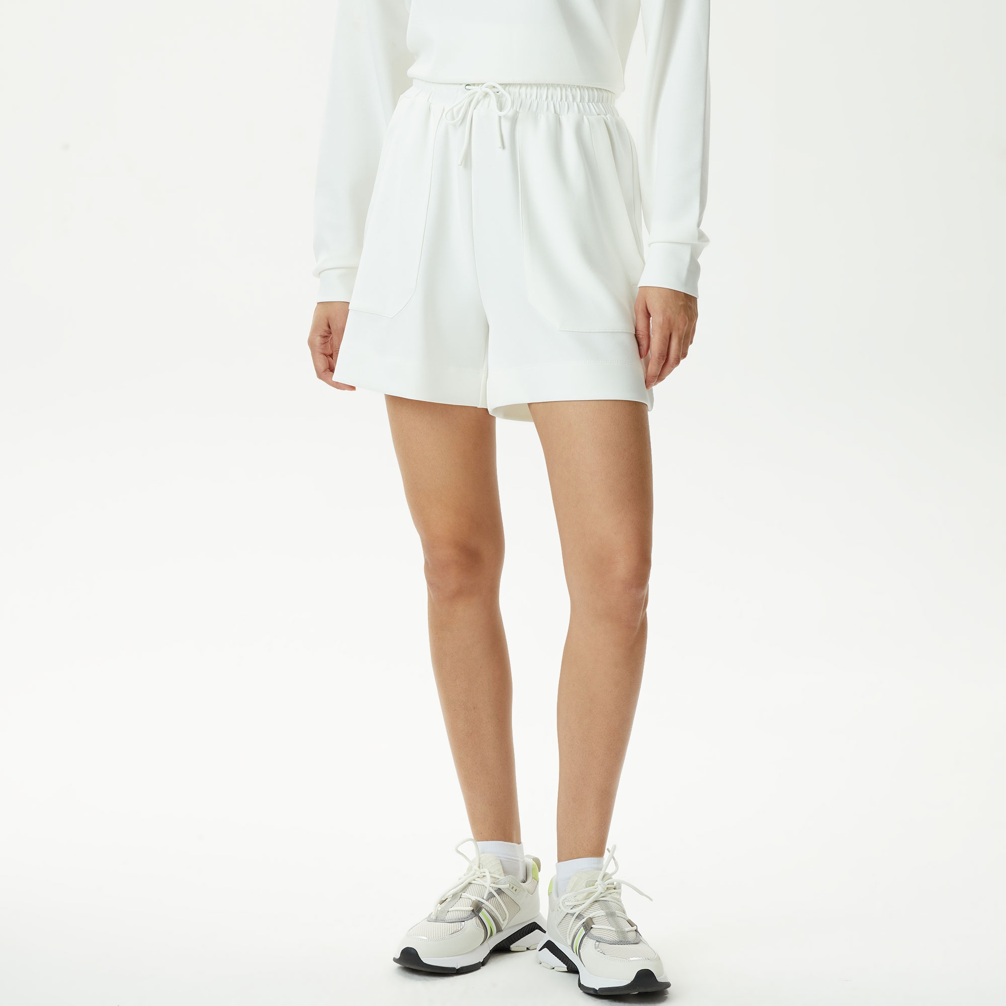 Lacoste Kadın Regular Fit Beyaz Şort