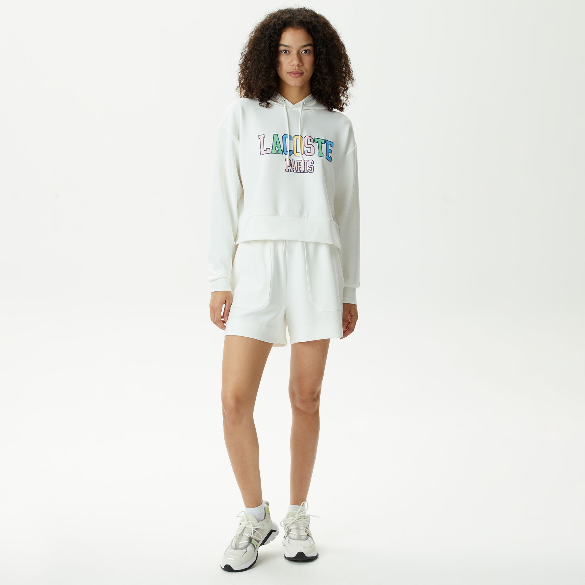 Lacoste Kadın Regular Fit Beyaz Şort