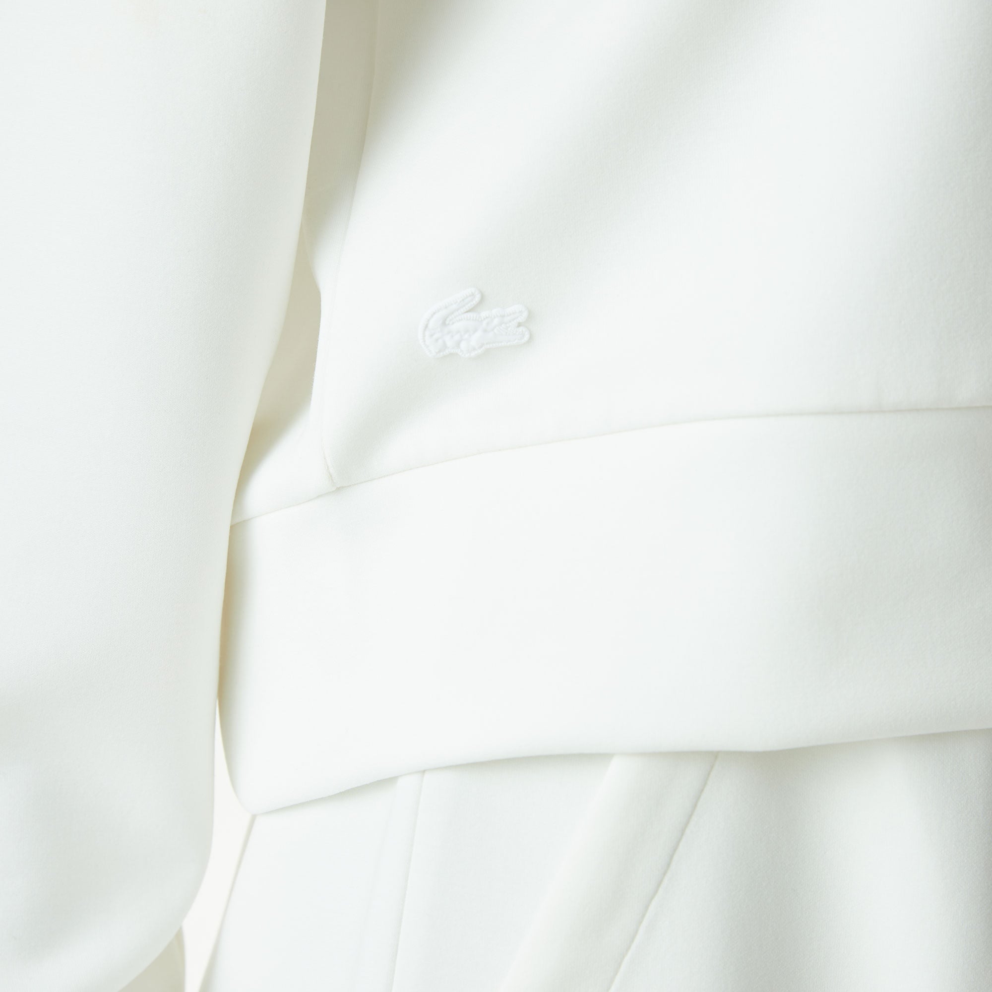 Lacoste Kadın Relaxed Fit Kapüşonlu Baskılı Beyaz Sweatshirt