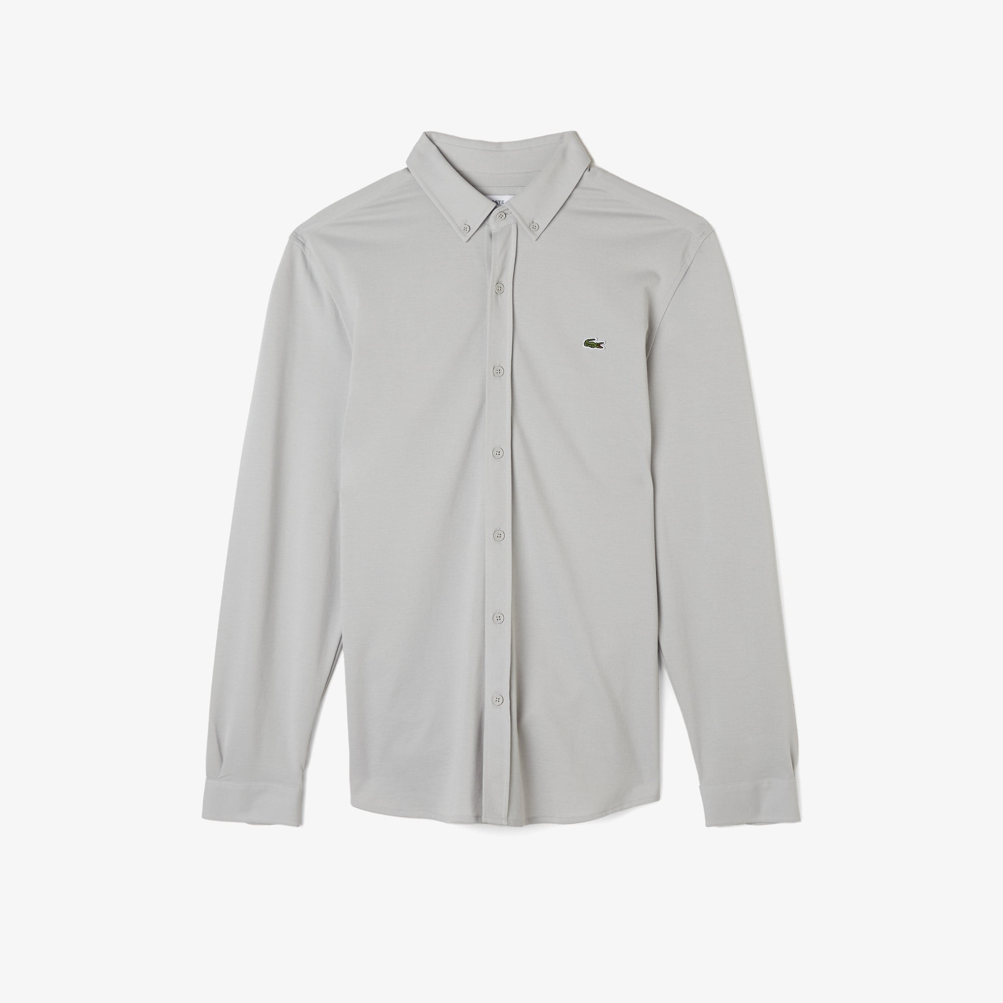 Lacoste Erkek Slim Fit Düğmeli Yaka Gri Gömlek