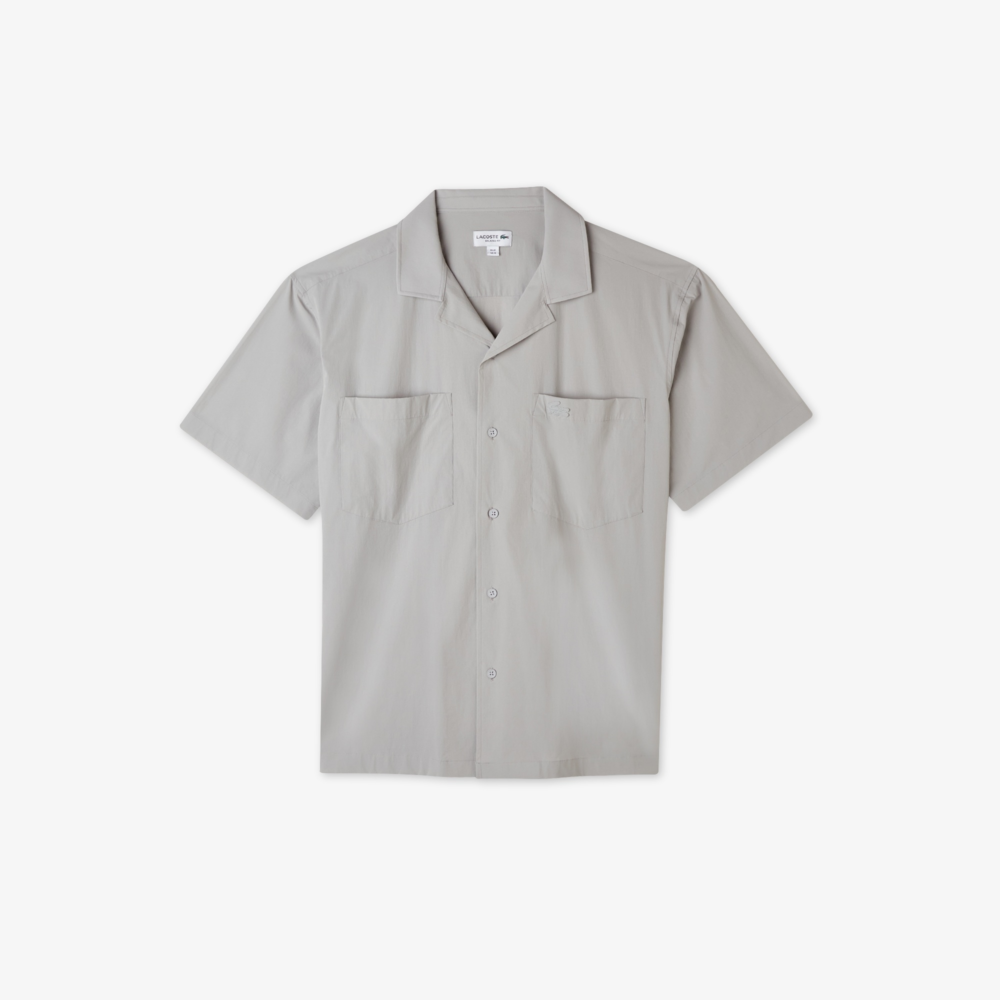 Lacoste Erkek Relaxed Fit Kısa Kollu Gri Gömlek