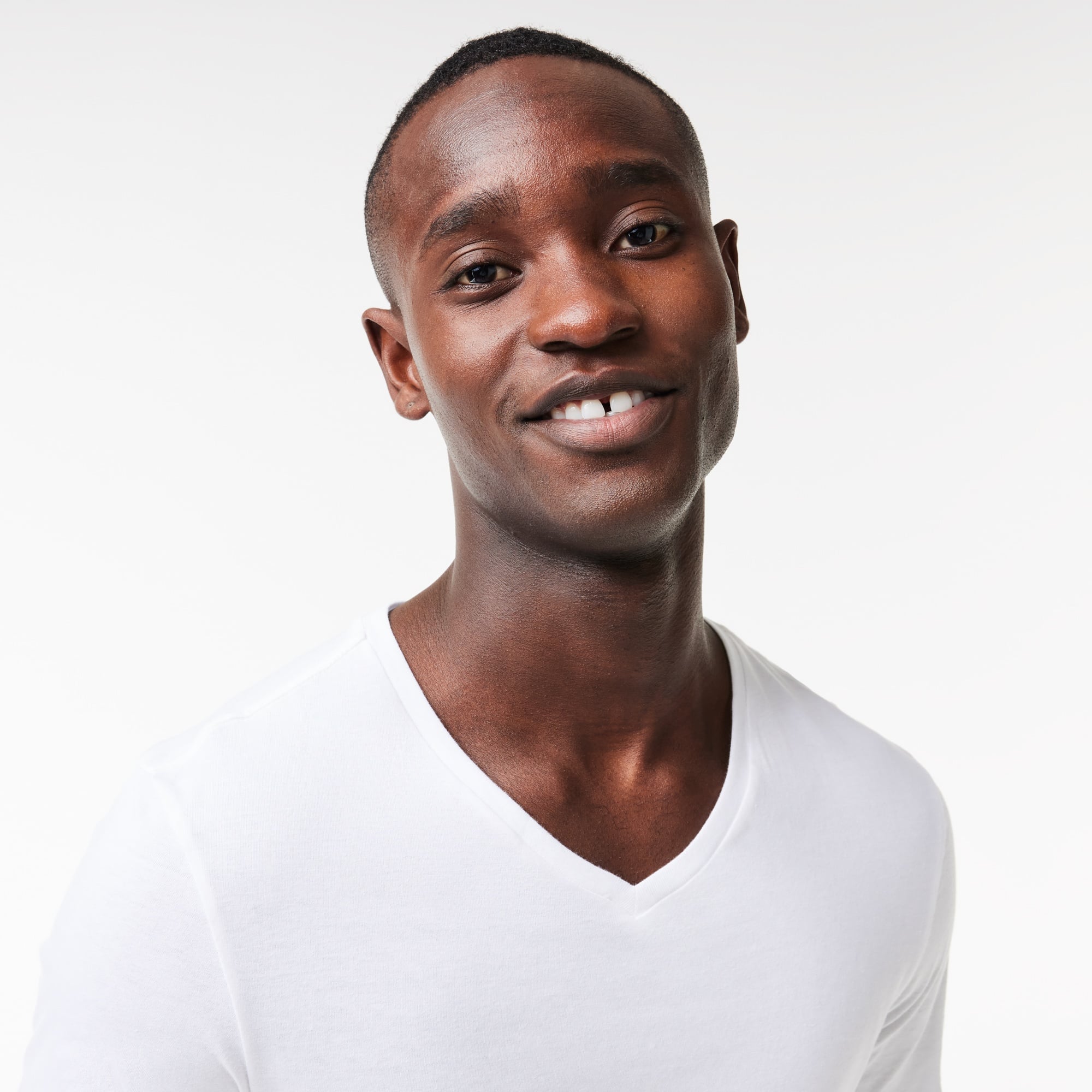 Lacoste Erkek Slim Fit V Yaka 3'lü Beyaz Atlet