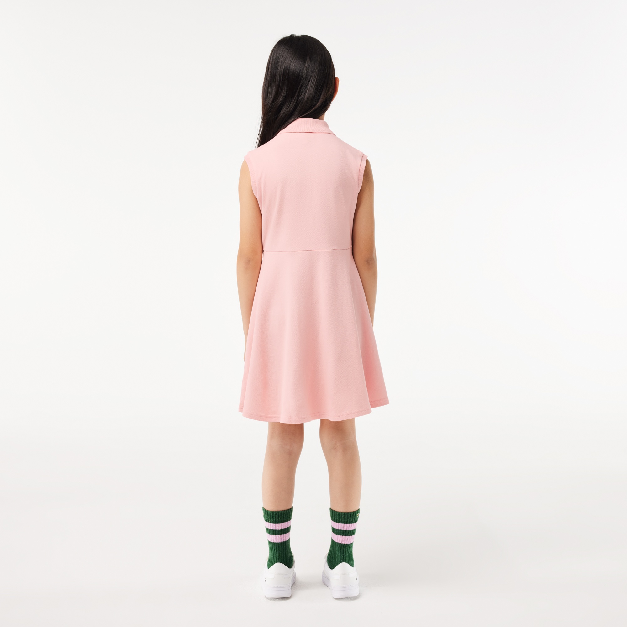 Lacoste Kız Çocuk Kolsuz Polo Yaka Pembe Elbise