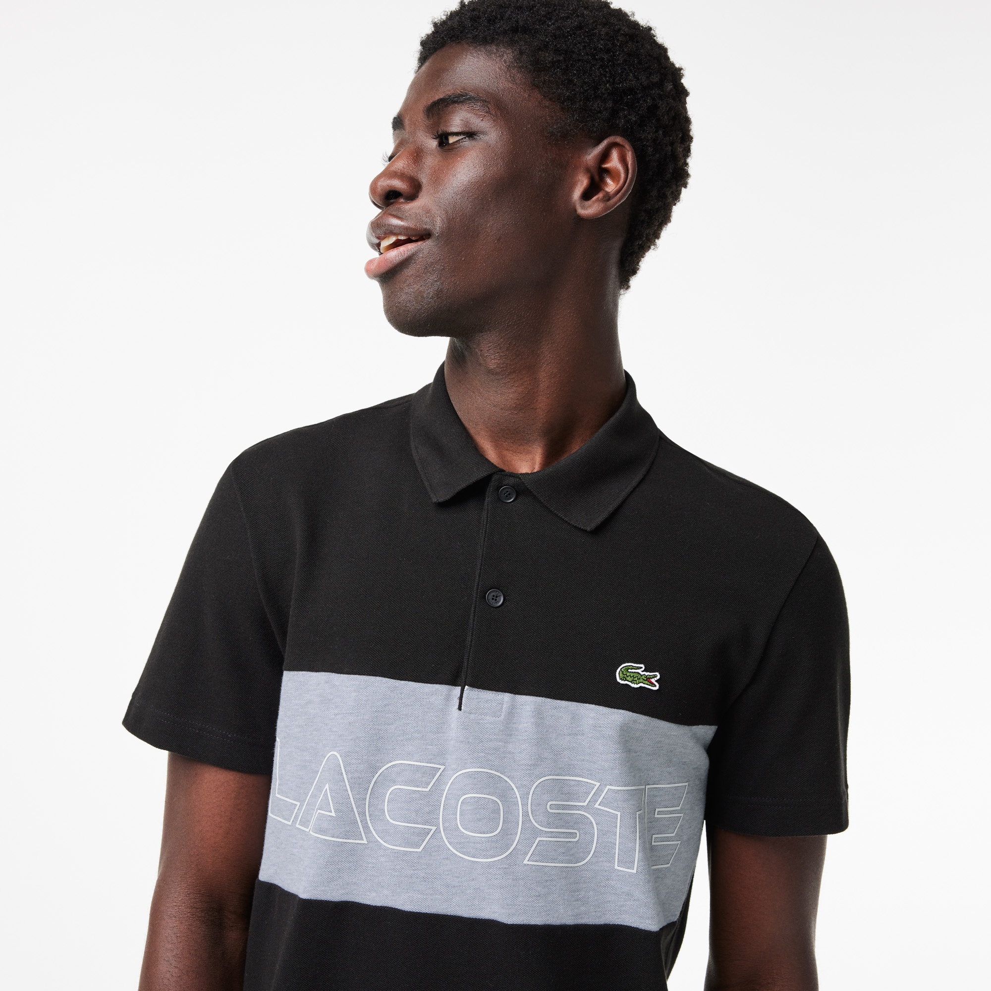 Lacoste Erkek Regular Fit Renk Bloklu Siyah Polo
