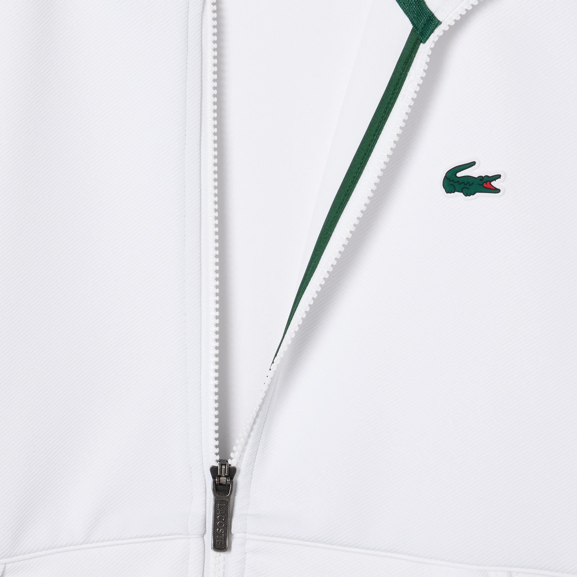 Lacoste SPORT Erkek Classic Fit Fermuarlı Beyaz Sweatshirt