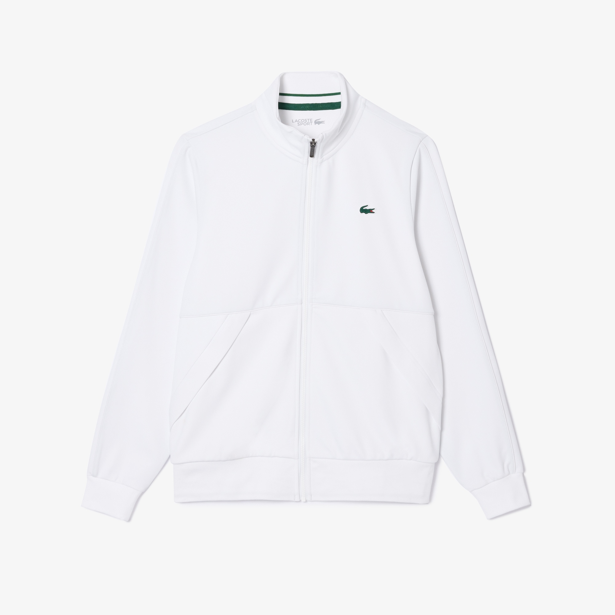 Lacoste SPORT Erkek Classic Fit Fermuarlı Beyaz Sweatshirt
