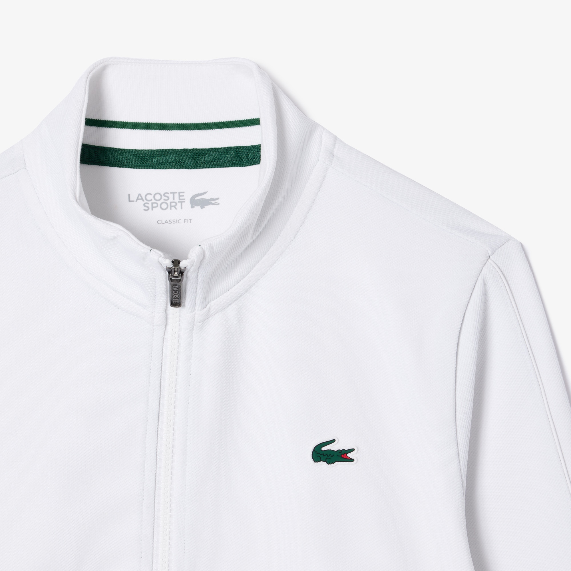 Lacoste SPORT Erkek Classic Fit Fermuarlı Beyaz Sweatshirt