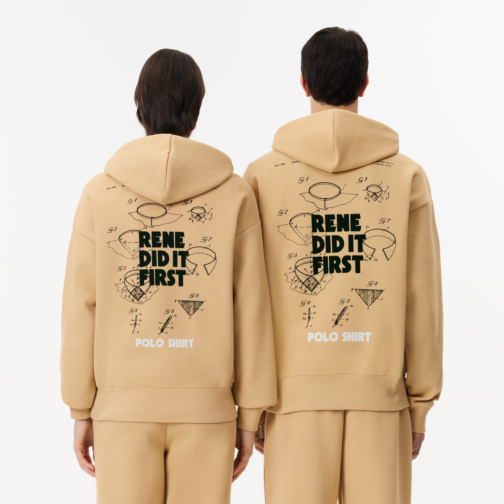 Lacoste Unisex Relaxed Fit Kapüşonlu Bej Sweatshirt