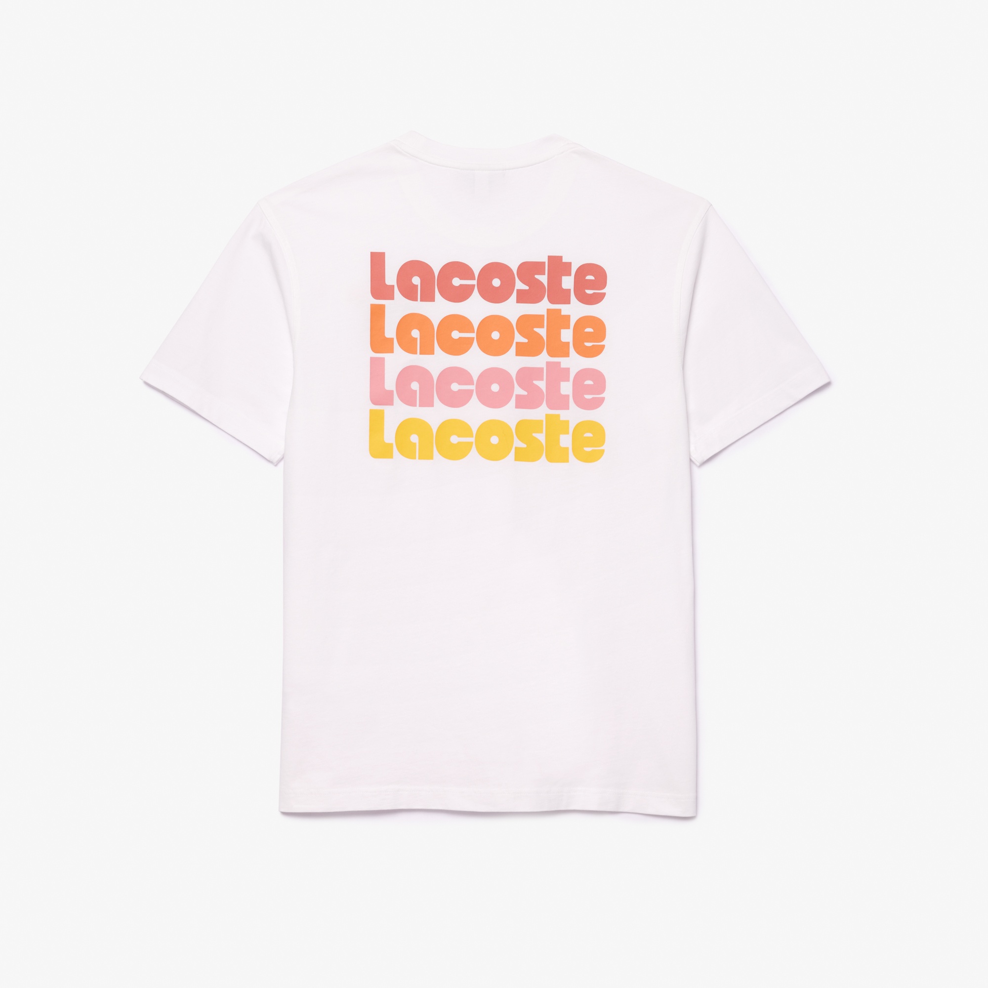 Lacoste Erkek Classic Fit Bisiklet Yaka Baskılı Beyaz T-Shirt