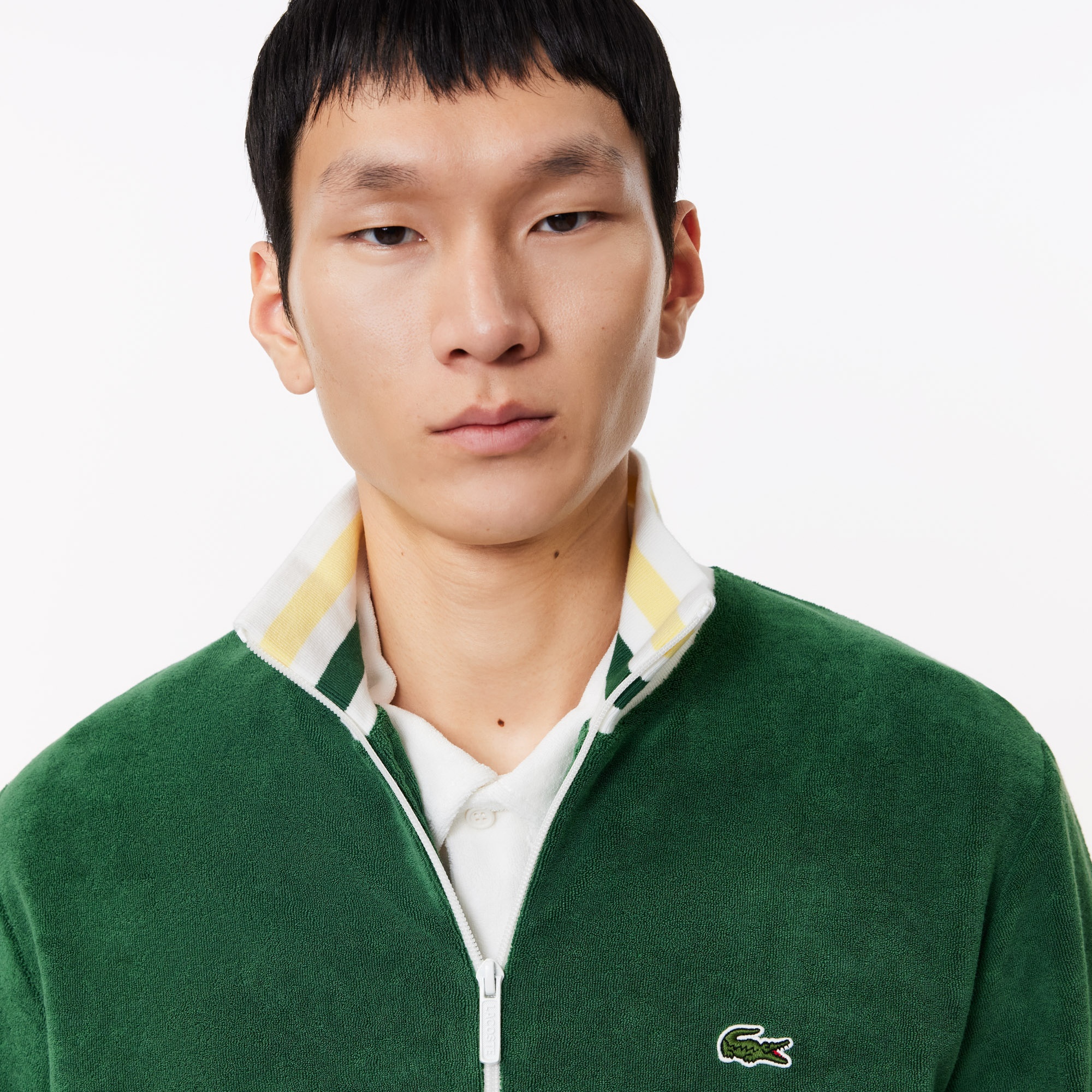 Lacoste Erkek Regular Fit Yarım Fermuarlı Yeşil Sweatshirt