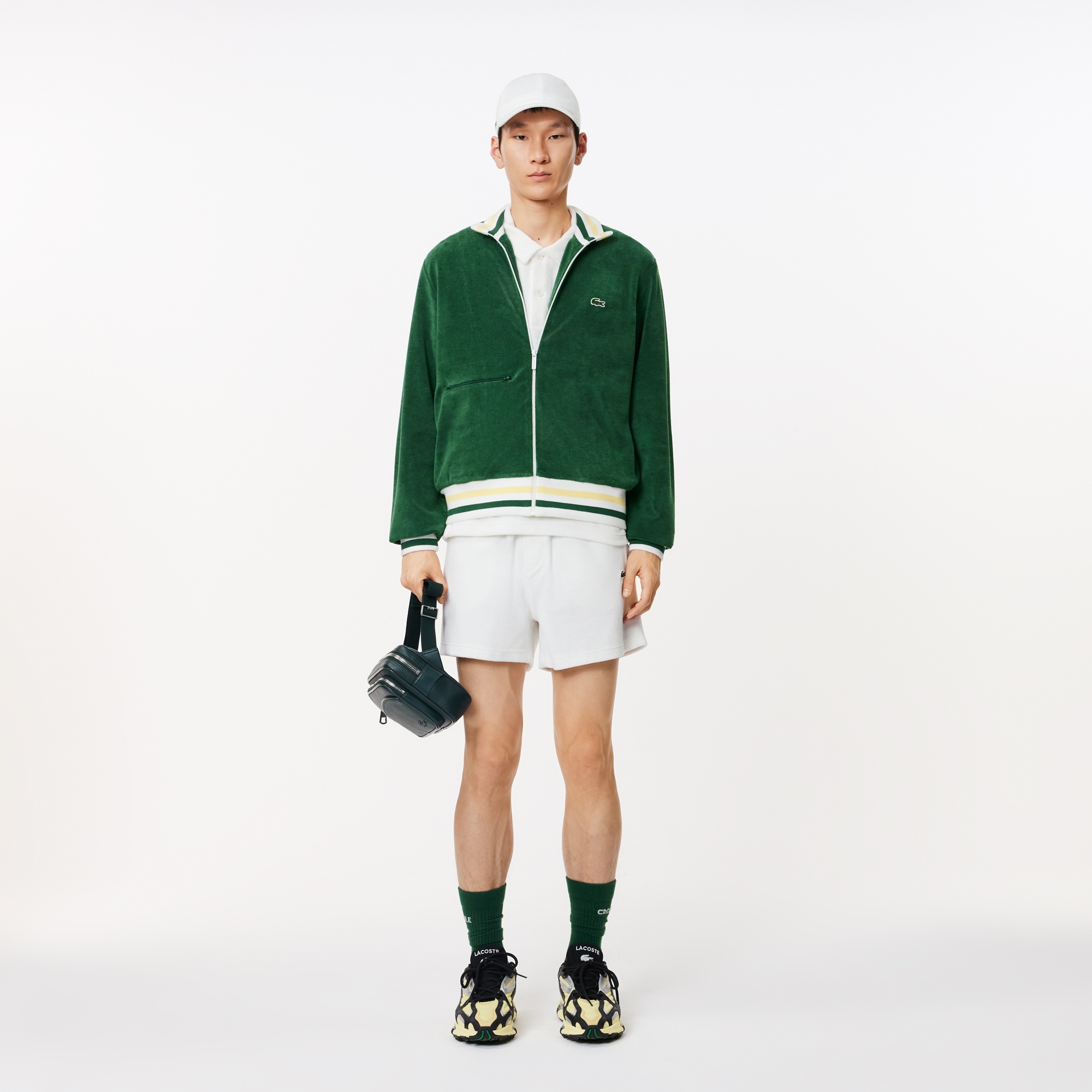 Lacoste Erkek Regular Fit Yarım Fermuarlı Yeşil Sweatshirt