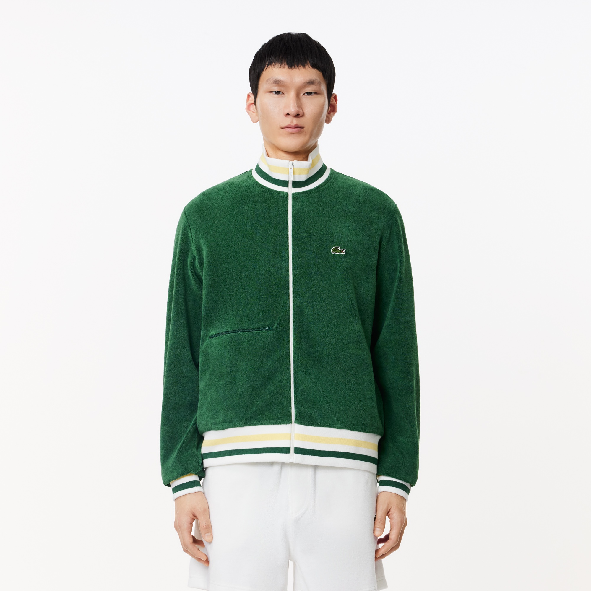 Lacoste Erkek Regular Fit Yarım Fermuarlı Yeşil Sweatshirt