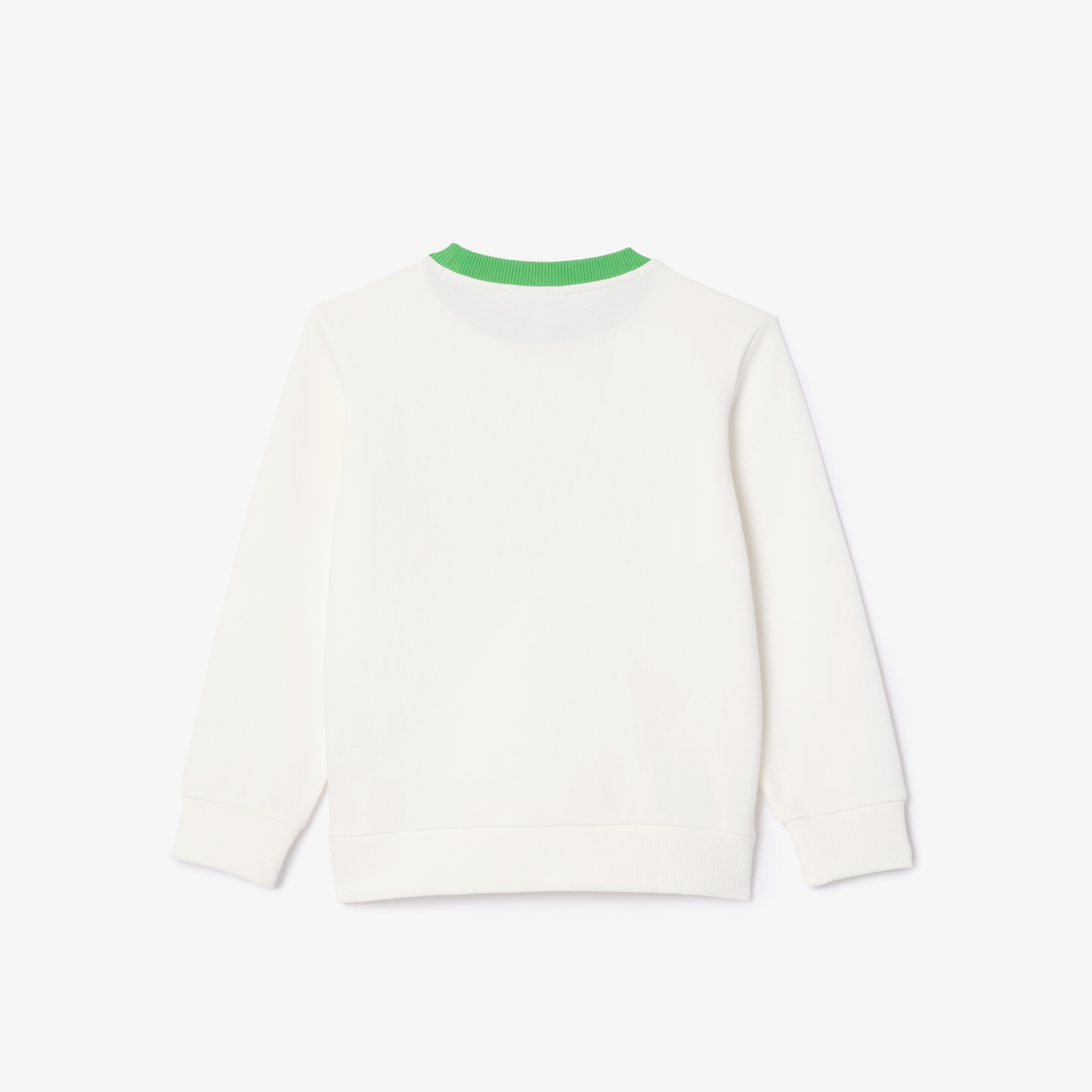 Lacoste Çocuk Bisiklet Yaka Baskılı Beyaz Sweatshirt
