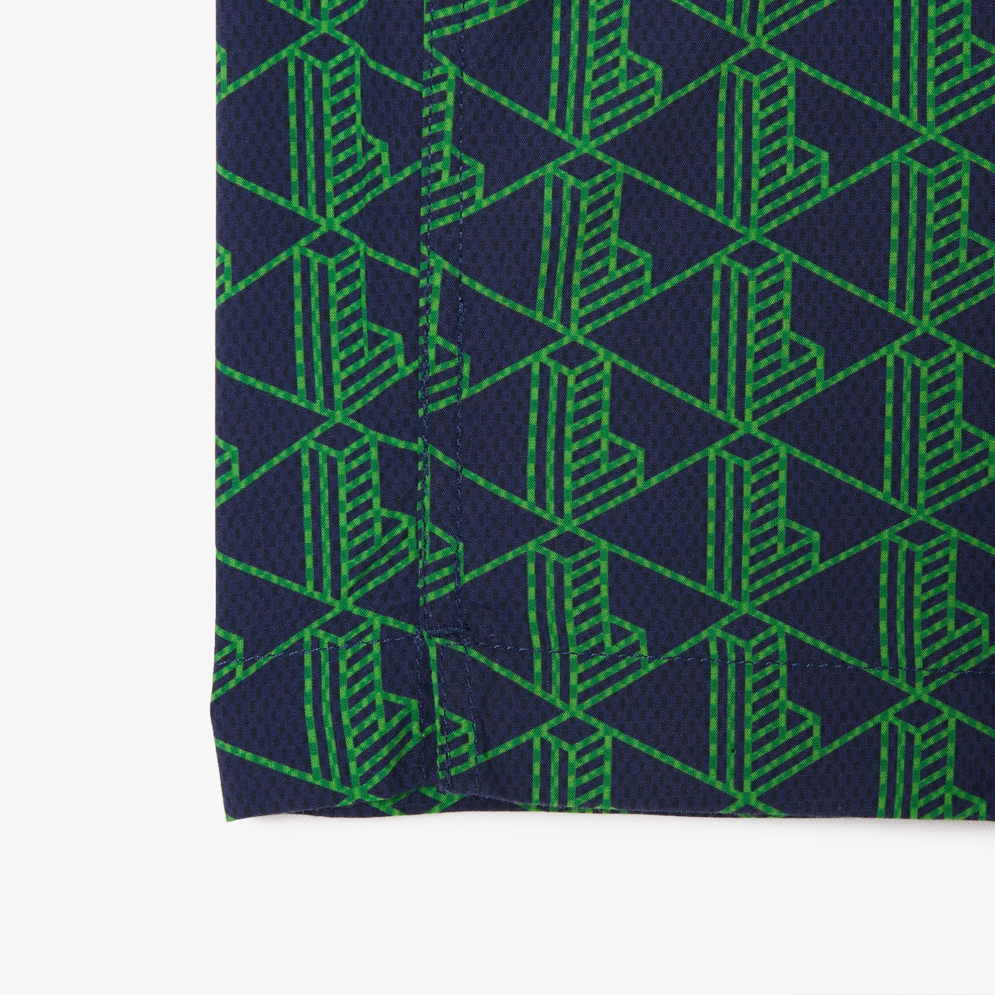 Lacoste Erkek Relaxed Fit Kısa Kollu Monogram Yeşil Gömlek