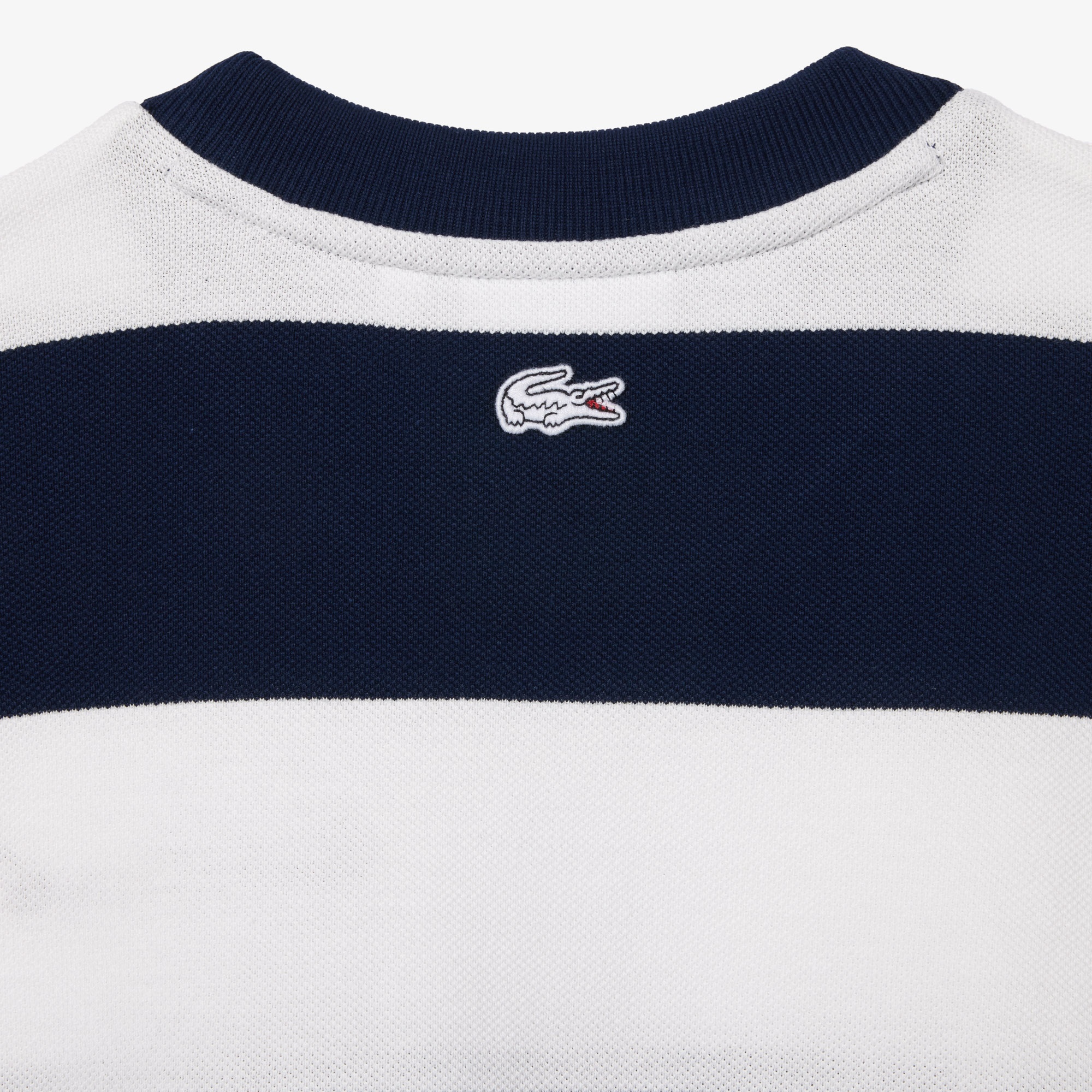 Lacoste Kadın Bisiklet Yaka Çizgili Lacivert Sweatshirt