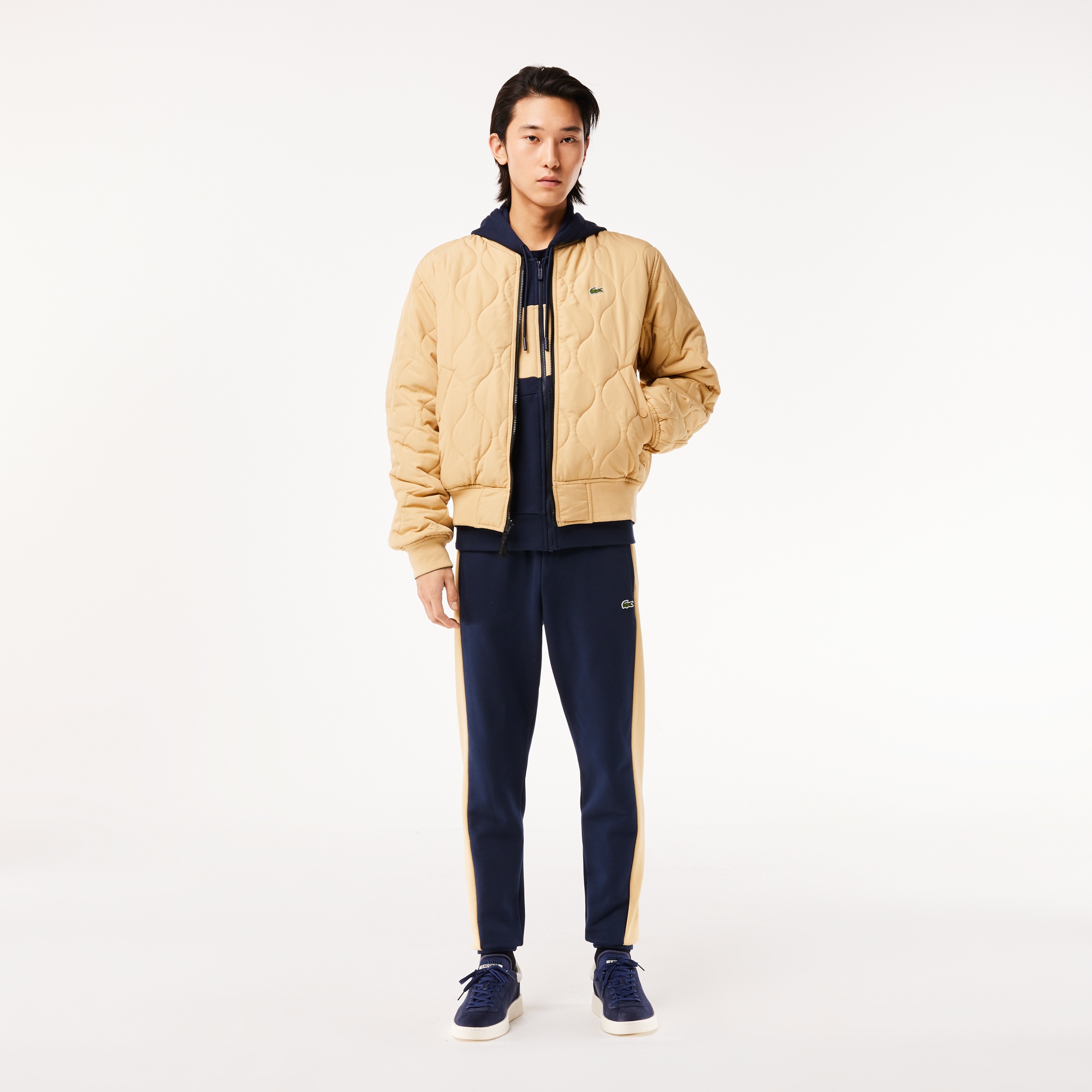 Lacoste Erkek Tapered Fit Renk Bloklu Lacivert Eşofman Altı