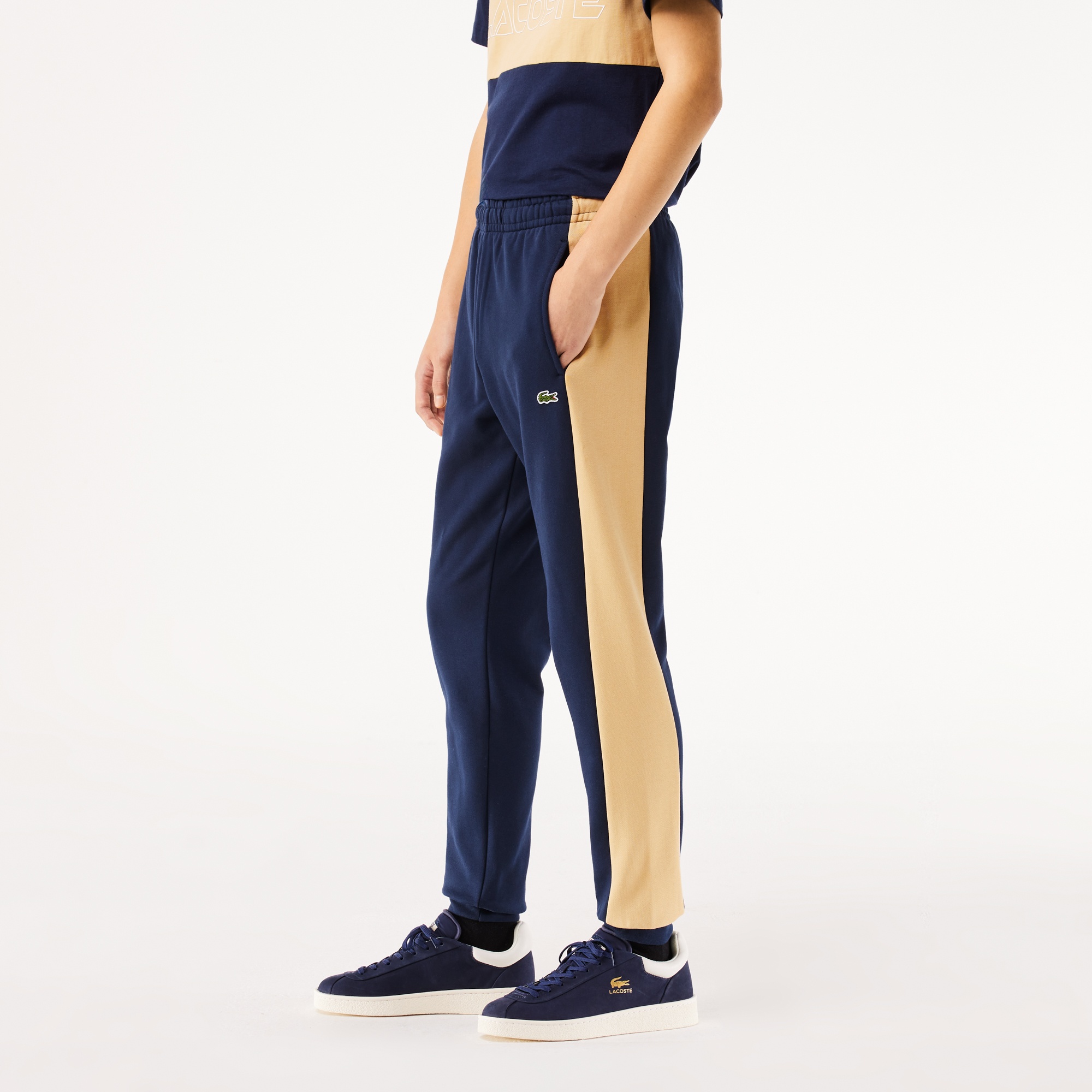 Lacoste Erkek Tapered Fit Renk Bloklu Lacivert Eşofman Altı