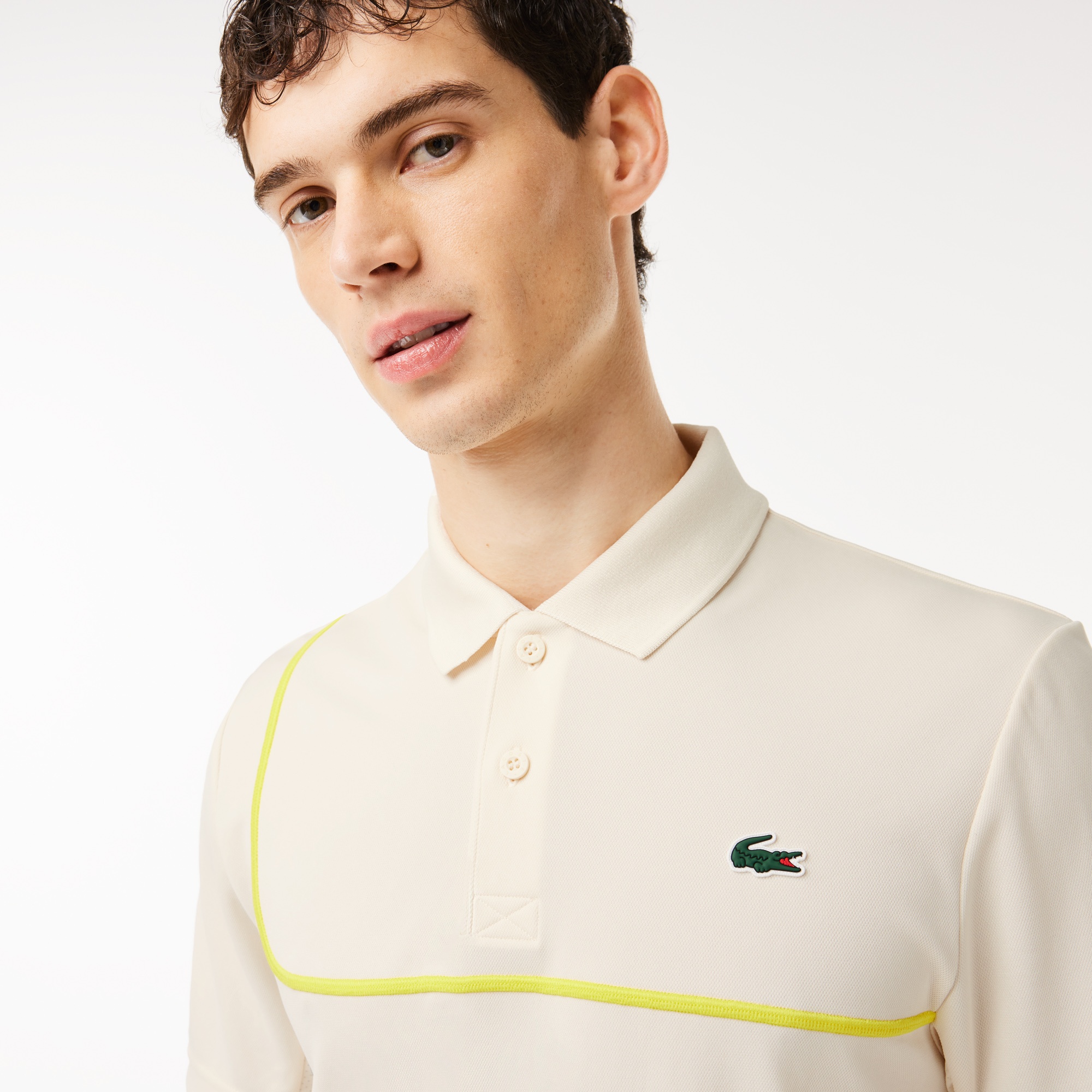 Lacoste Erkek Regular Fit Renk Bloklu Beyaz Tenis Polo