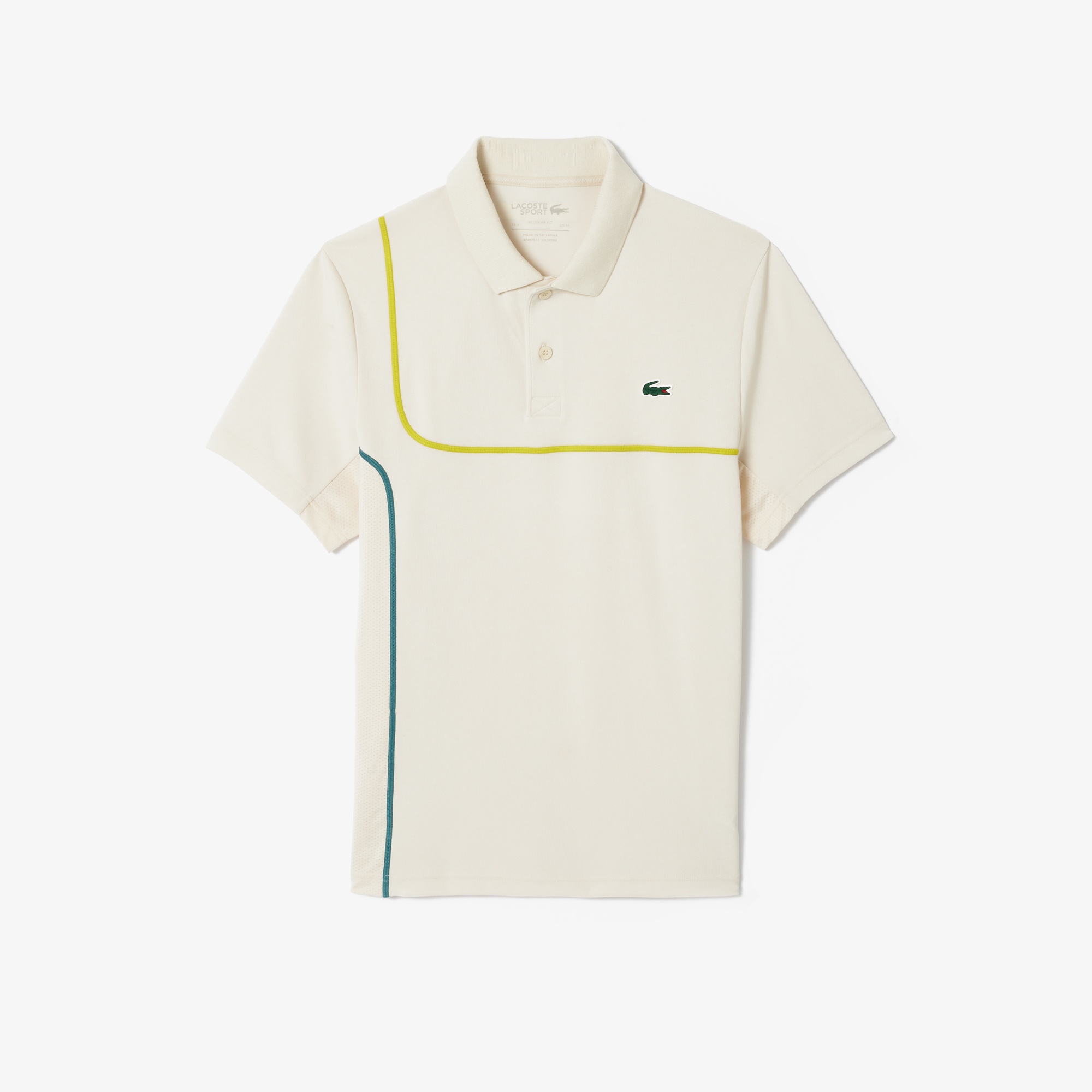 Lacoste Erkek Regular Fit Renk Bloklu Beyaz Tenis Polo