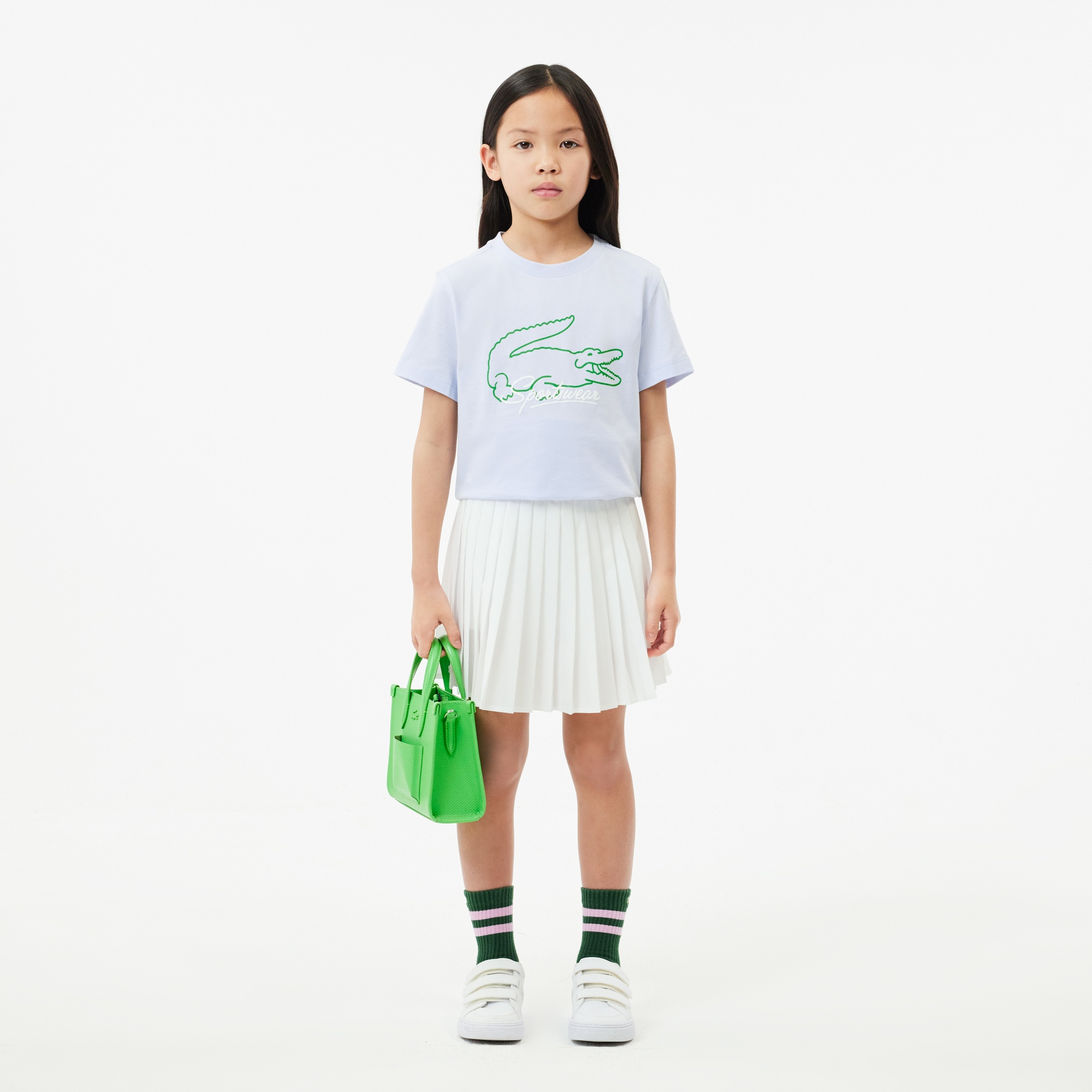 Lacoste Çocuk Bisiklet Yaka Baskılı Mavi T-Shirt