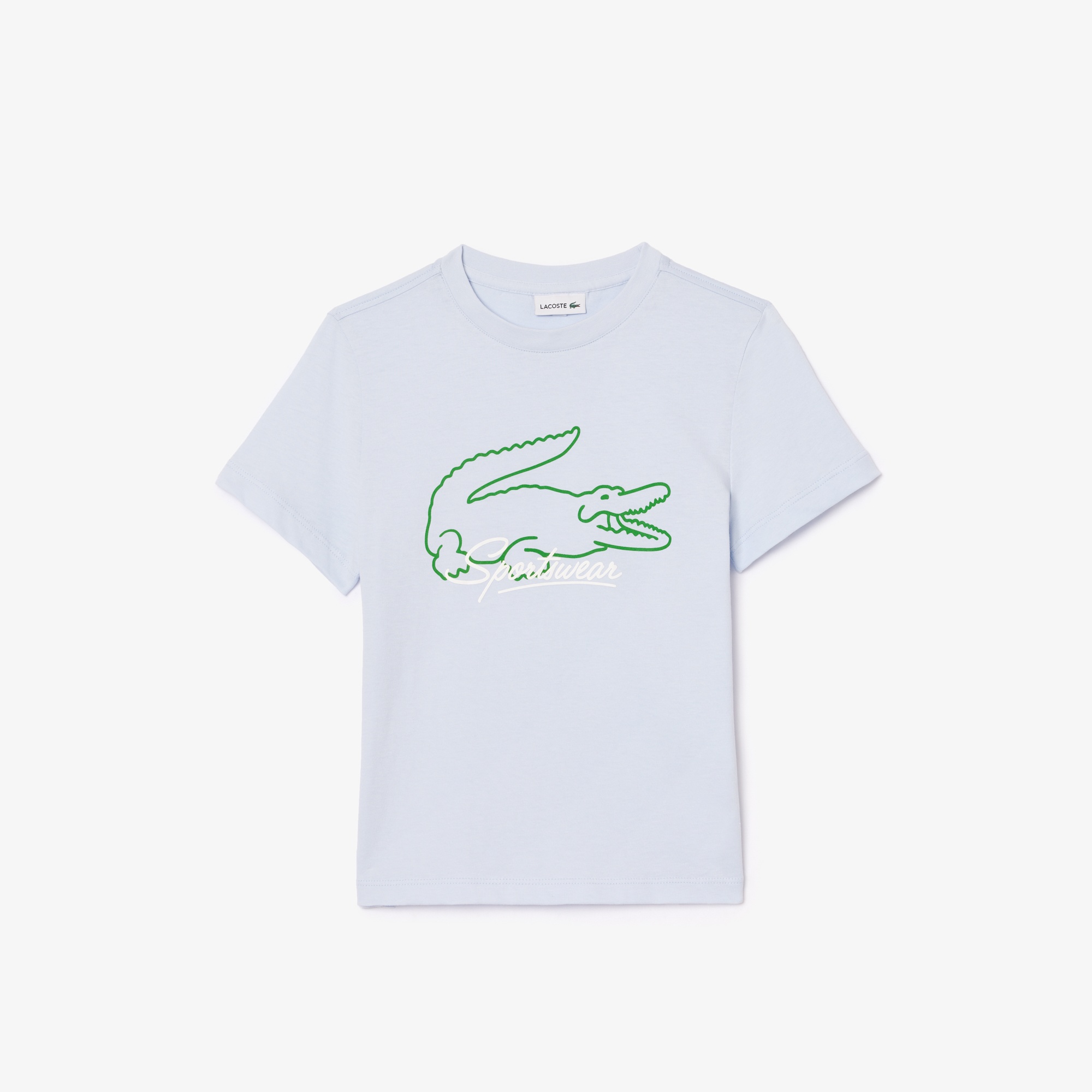 Lacoste Çocuk Bisiklet Yaka Baskılı Mavi T-Shirt