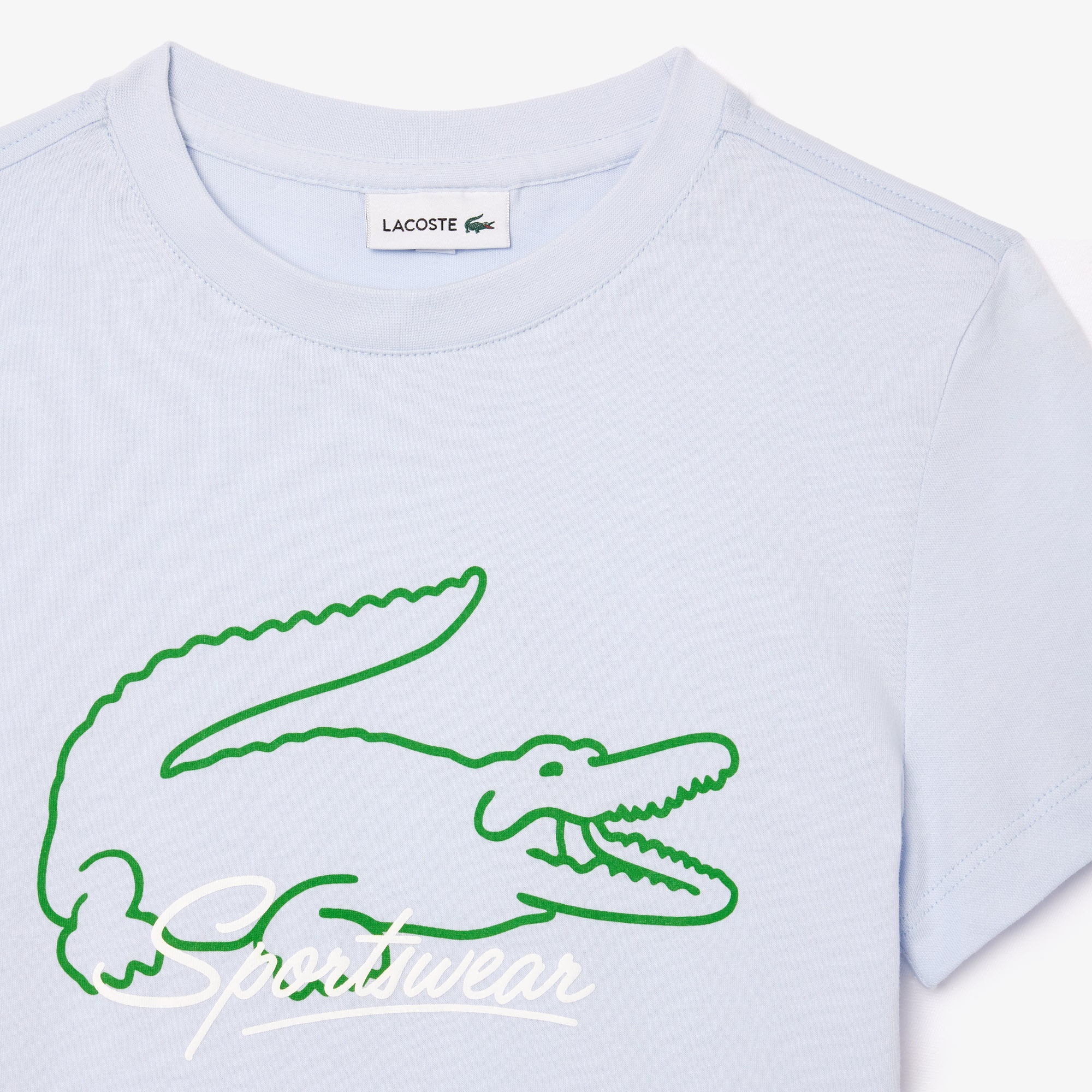 Lacoste Çocuk Bisiklet Yaka Baskılı Mavi T-Shirt