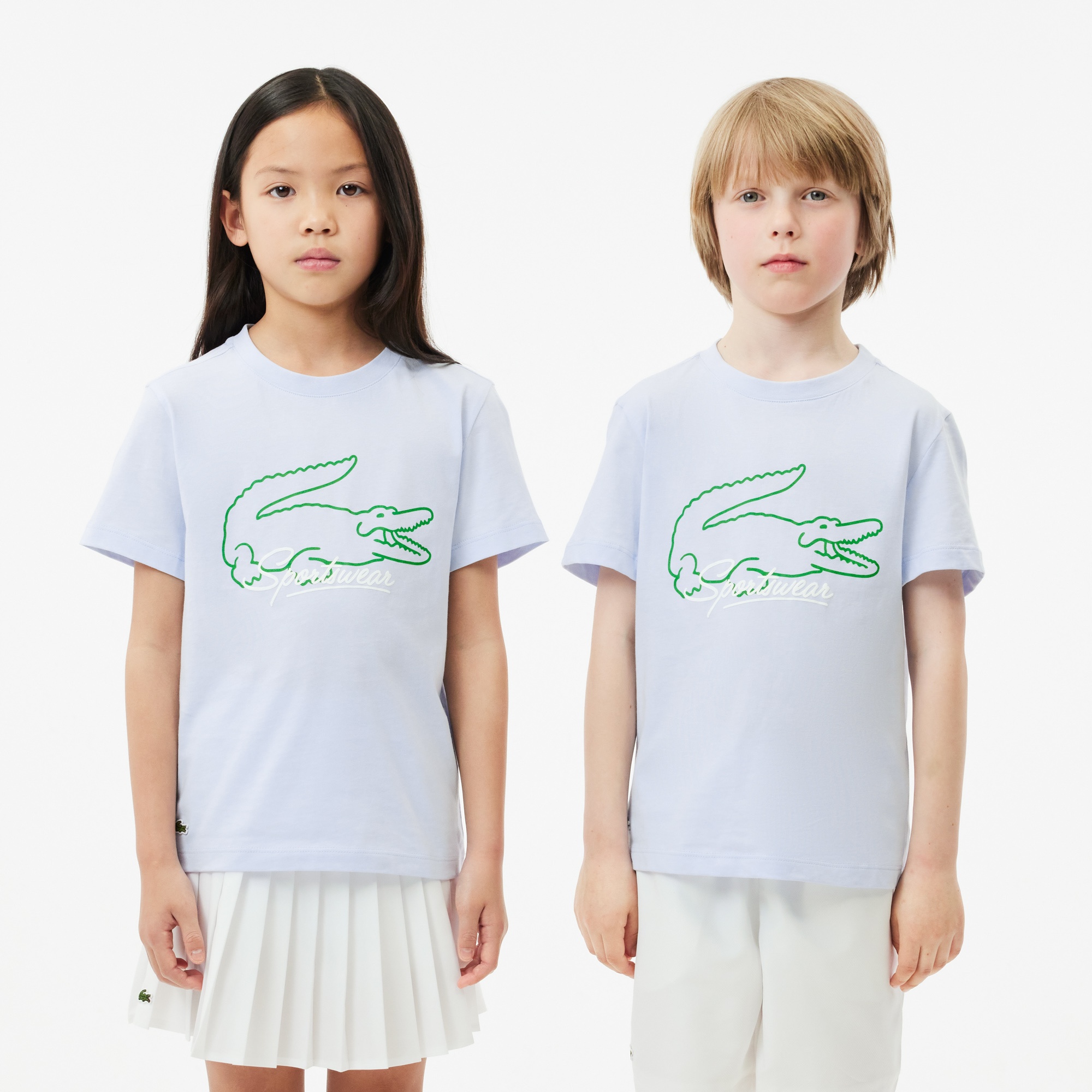 Lacoste Çocuk Bisiklet Yaka Baskılı Mavi T-Shirt