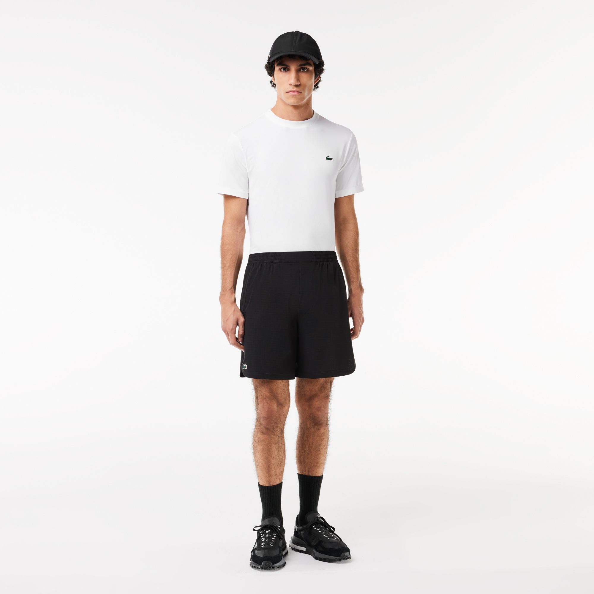 Lacoste SPORT Erkek Slim Fit Bisiklet Yaka Beyaz T-Shirt