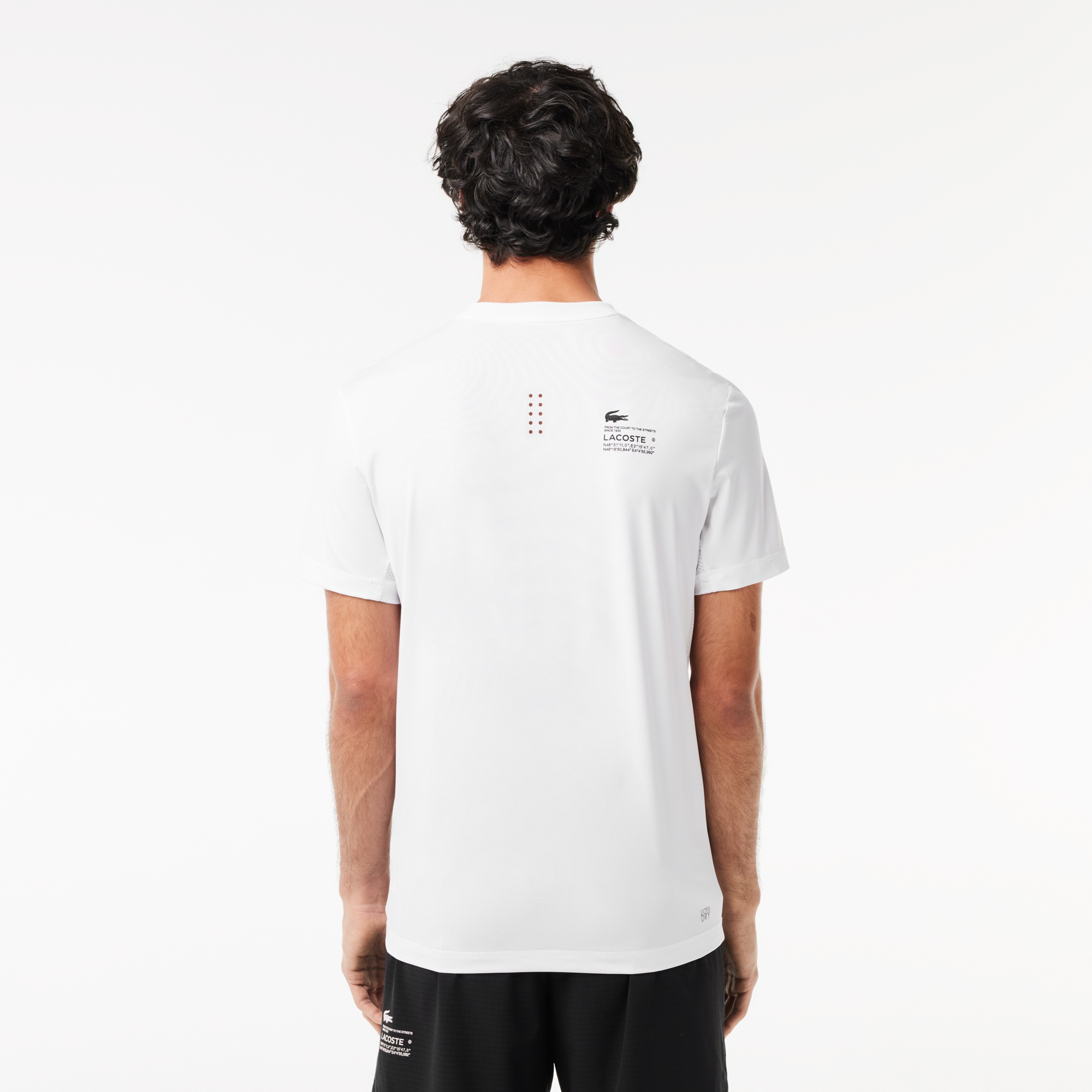 Lacoste SPORT Erkek Slim Fit Bisiklet Yaka Beyaz T-Shirt