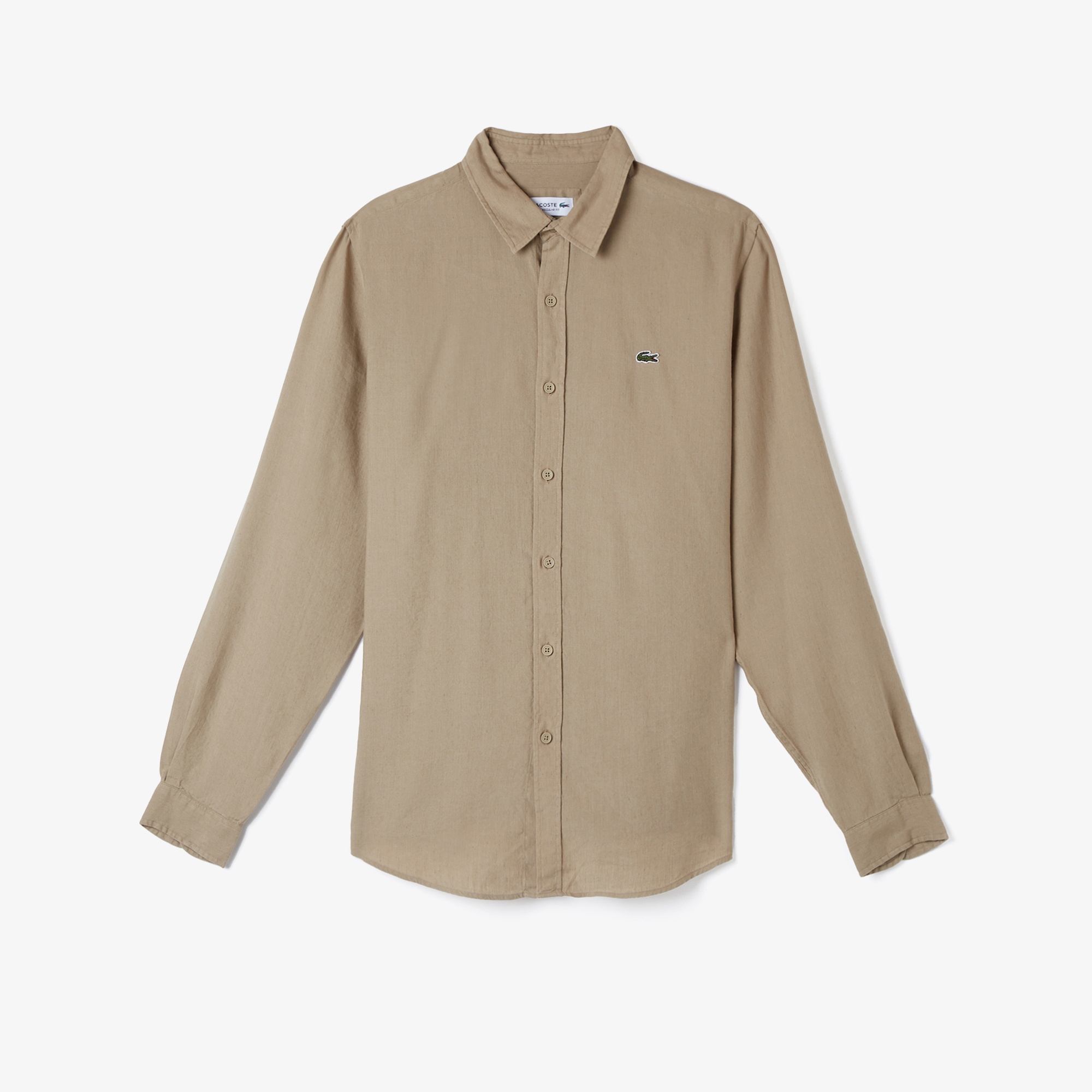 Lacoste Erkek Regular Fit Keten Bej Gömlek