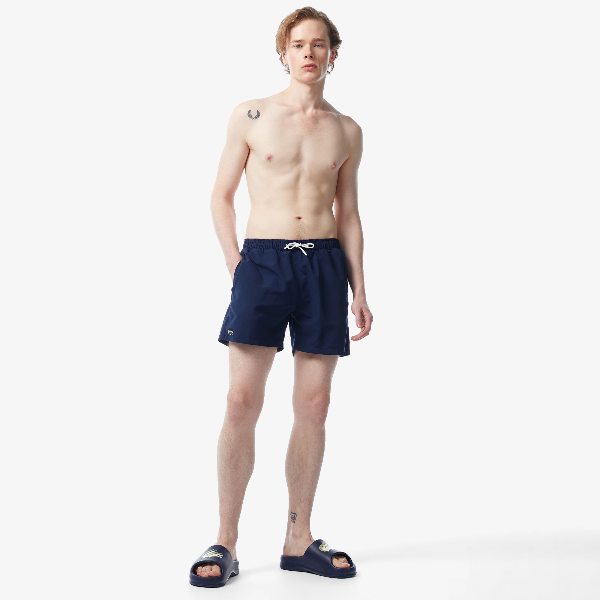 Lacoste Erkek Baskılı Lacivert Mayo Şort