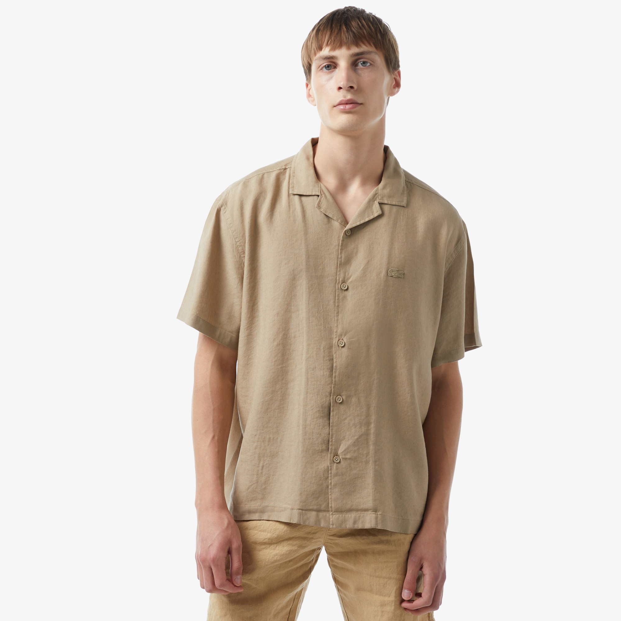 Lacoste Erkek Relaxed Fit Bej Gömlek