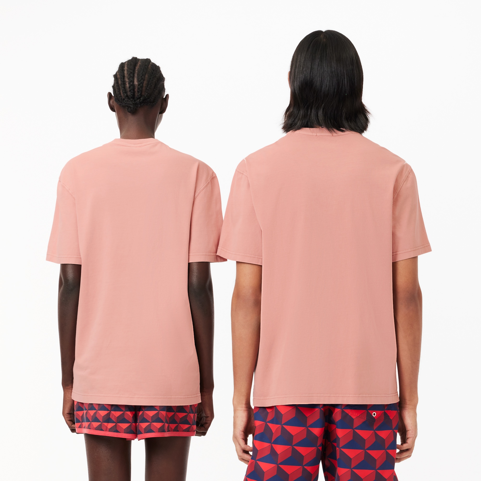 Lacoste Unisex Classic Fit Bisiklet Yaka Pembe T-Shirt