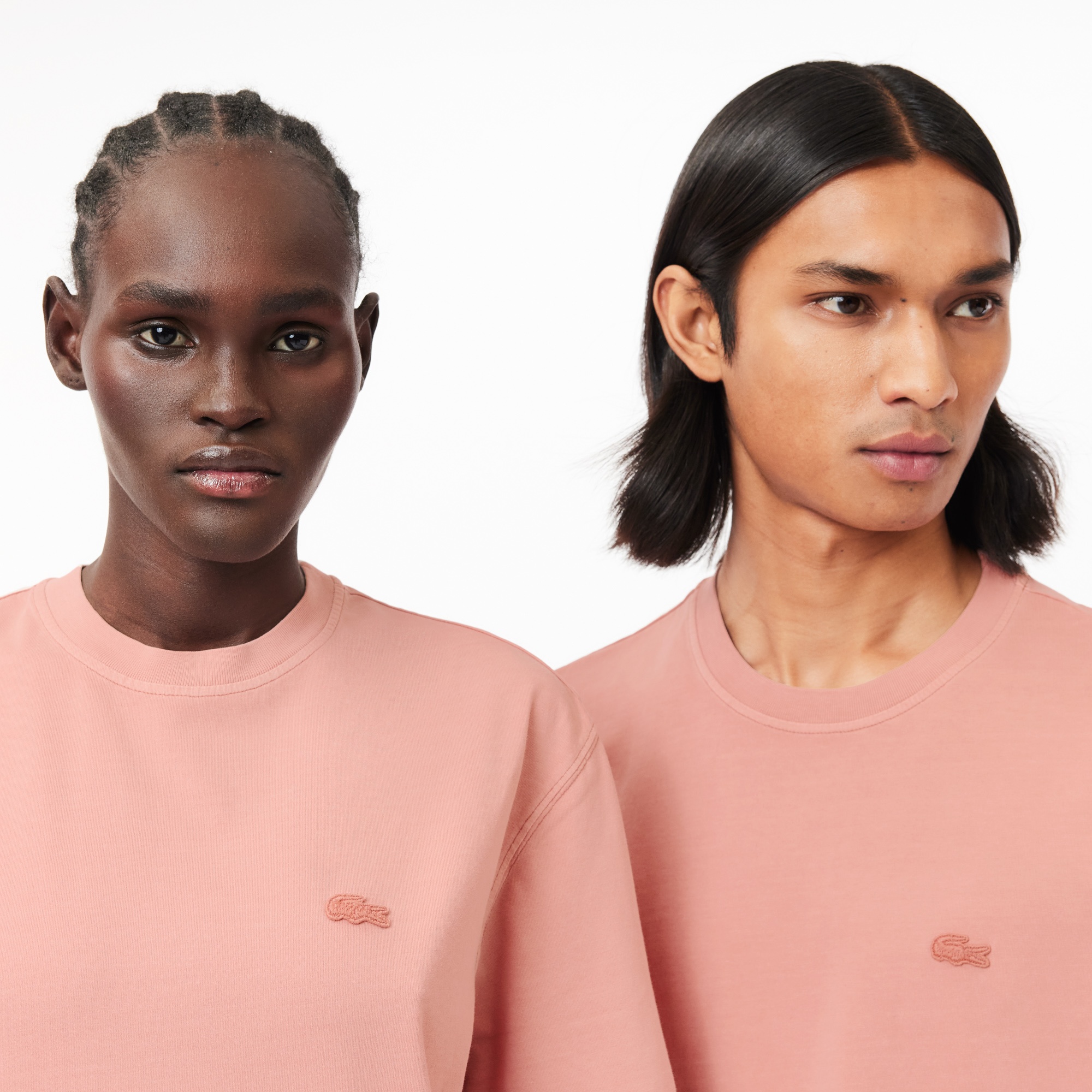 Lacoste Unisex Classic Fit Bisiklet Yaka Pembe T-Shirt