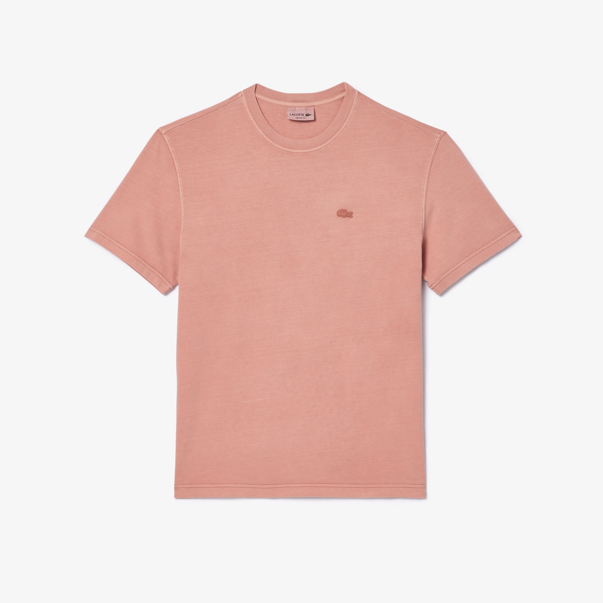 Lacoste Unisex Classic Fit Bisiklet Yaka Pembe T-Shirt