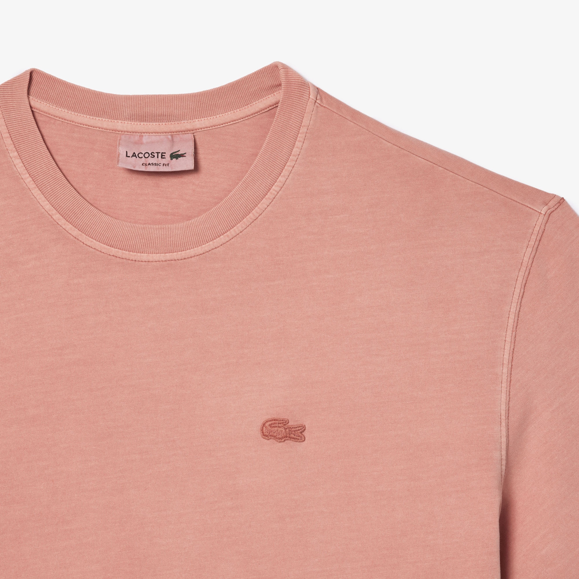 Lacoste Unisex Classic Fit Bisiklet Yaka Pembe T-Shirt