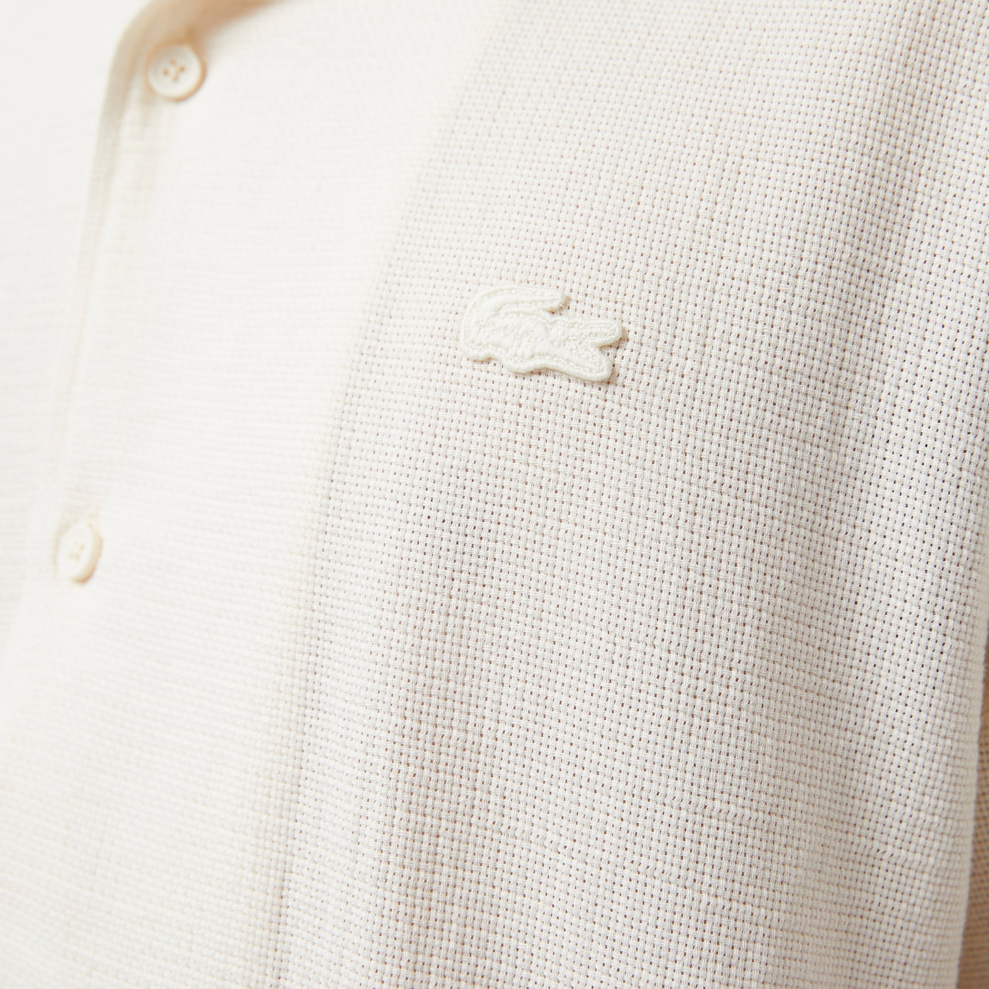 Erkek Regular Fit Kısa Kollu Krem Gömlek