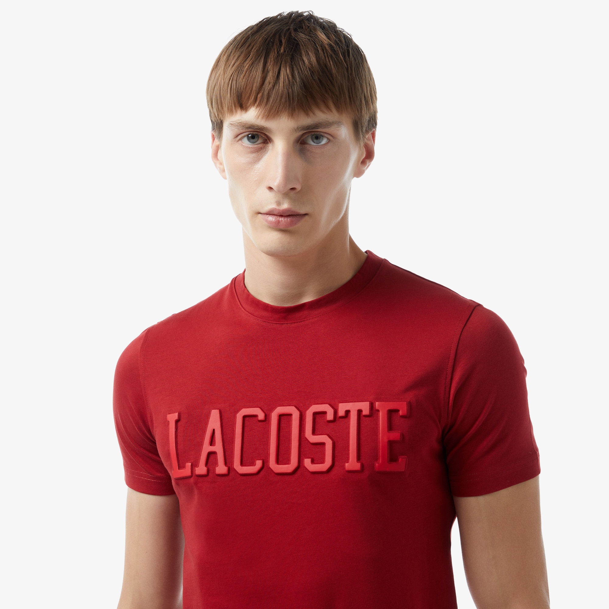 Lacoste Erkek Slim Fit Bisiklet Yaka Kırmızı T-Shirt