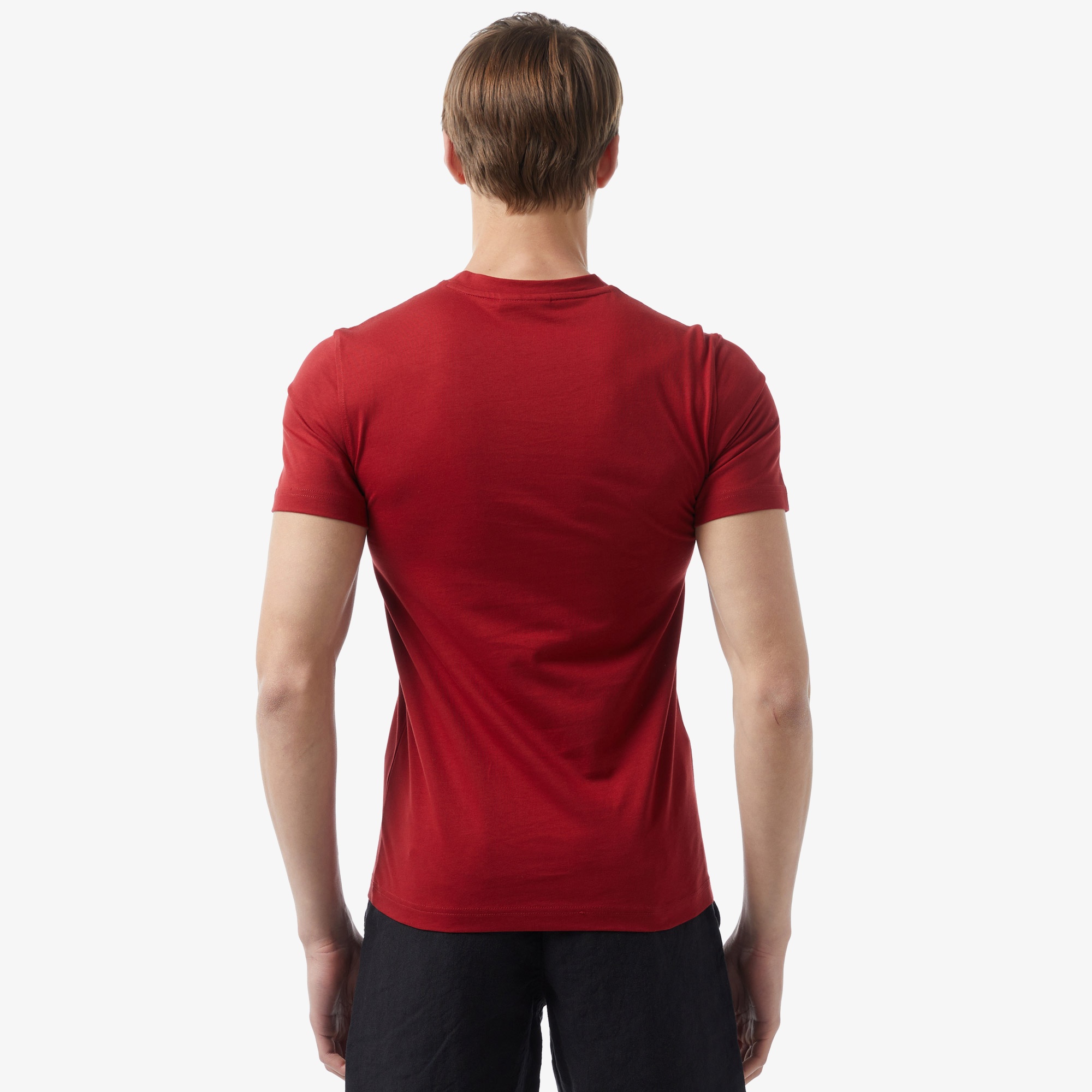 Lacoste Erkek Slim Fit Bisiklet Yaka Kırmızı T-Shirt