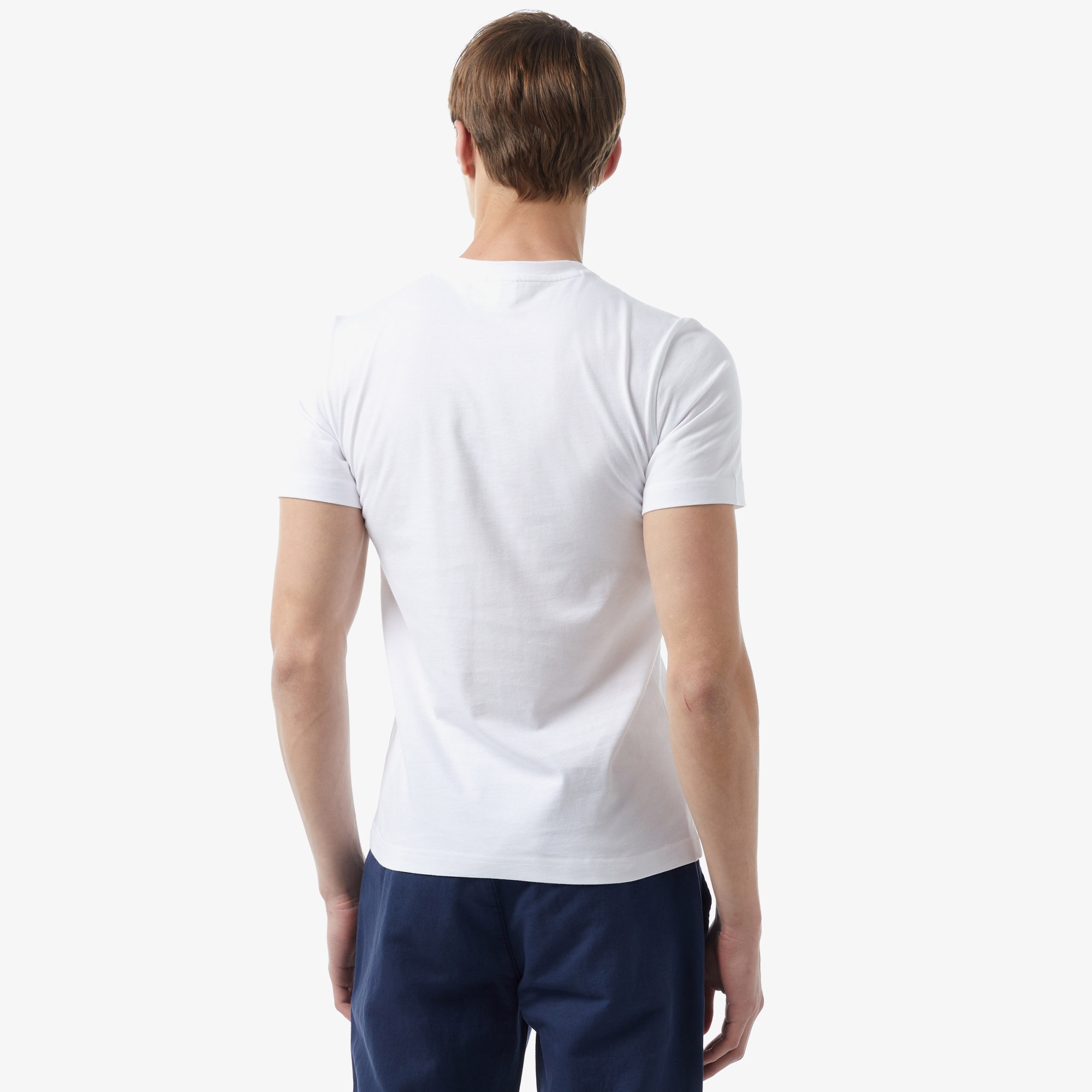 Lacoste Erkek Slim Fit Bisiklet Yaka Baskılı Beyaz T-Shirt