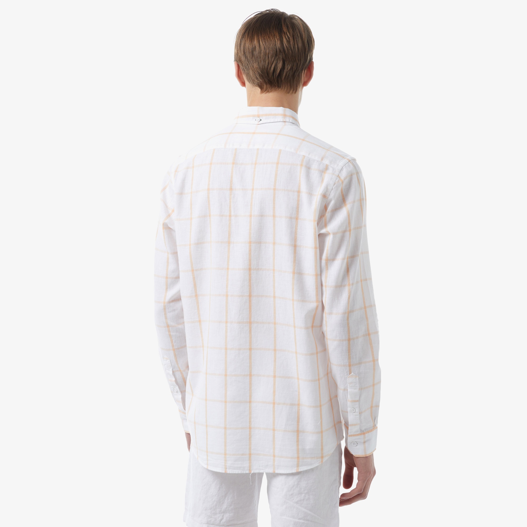 Lacoste Erkek Regular Fit Ekose Beyaz Gömlek