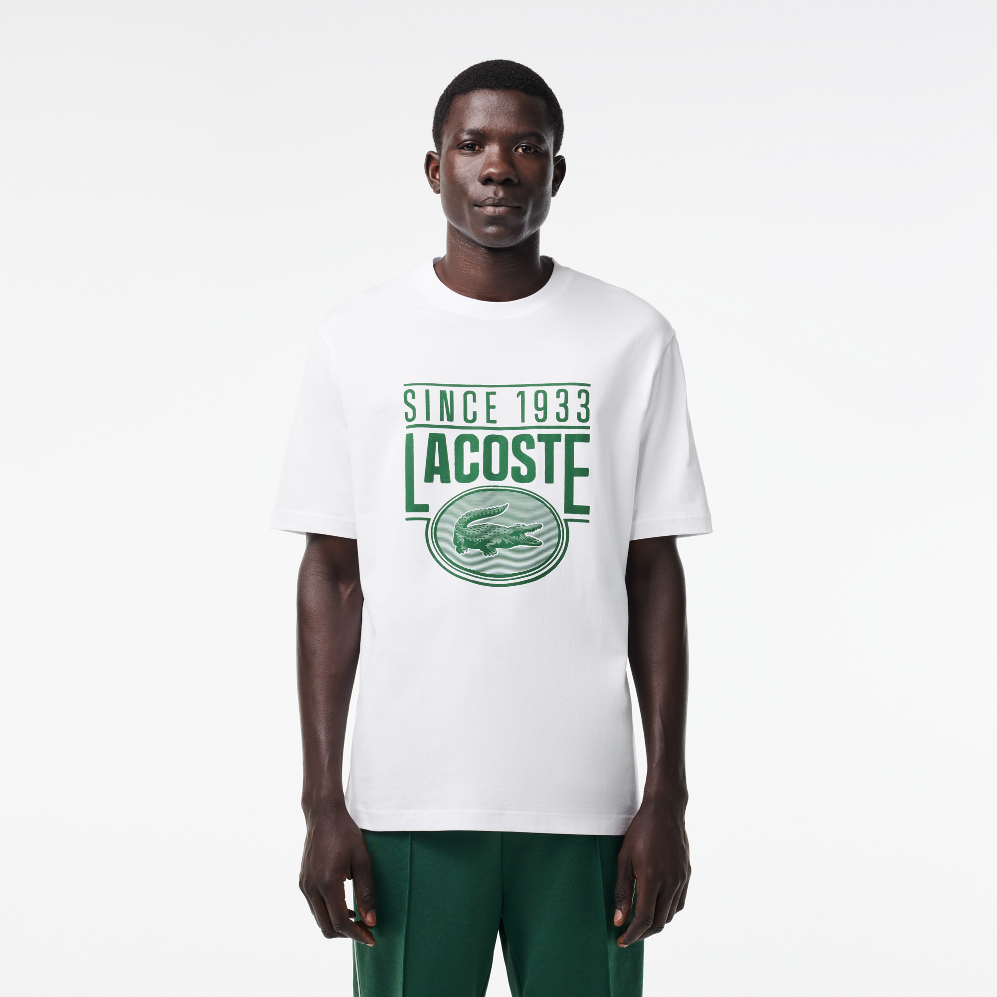 トップス KOTE Lacoste Erkek Loose Fit Baskılı Beyaz T-Shirt TH7315.001 | Lacoste