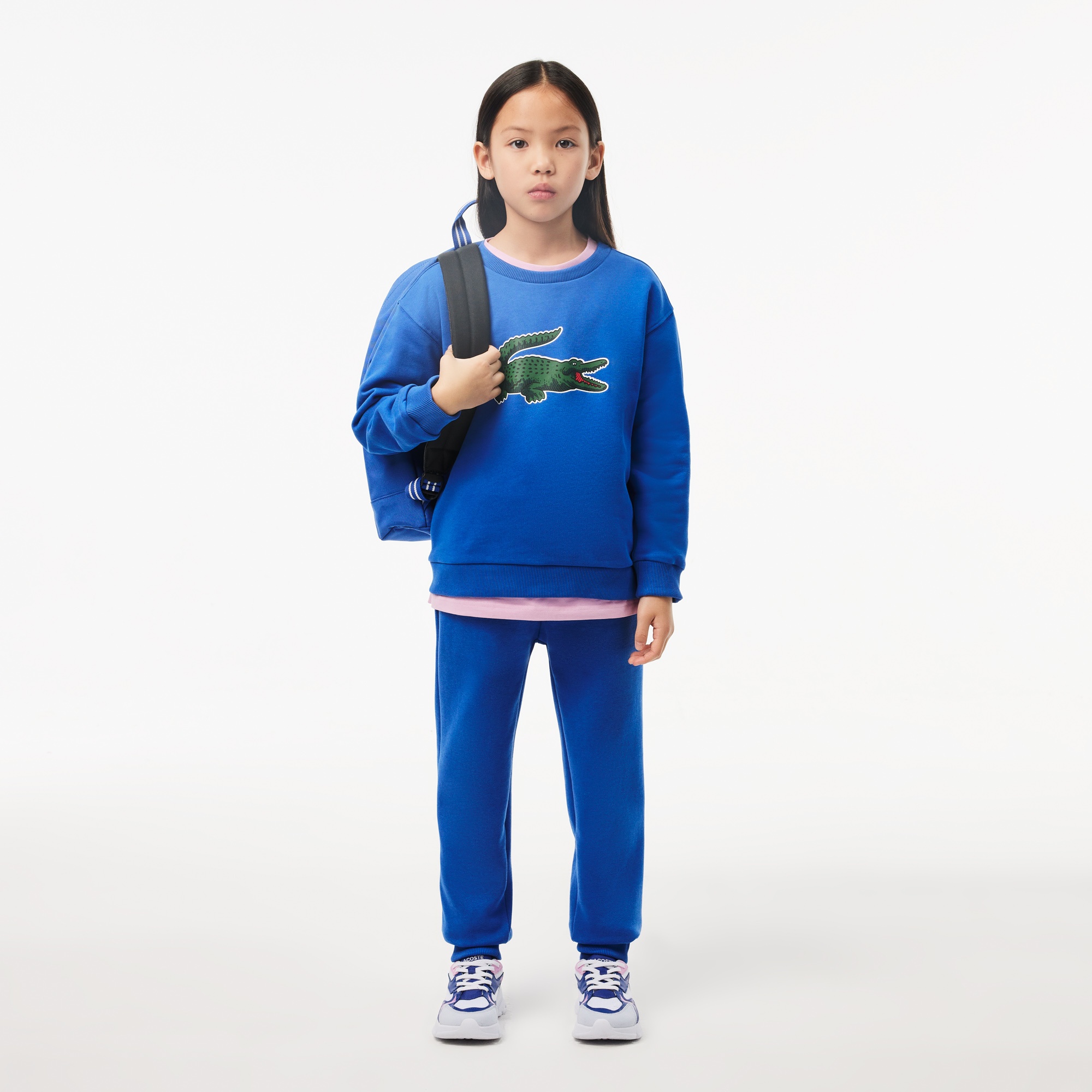 Lacoste Çocuk Baskılı Mavi Sweatshirt