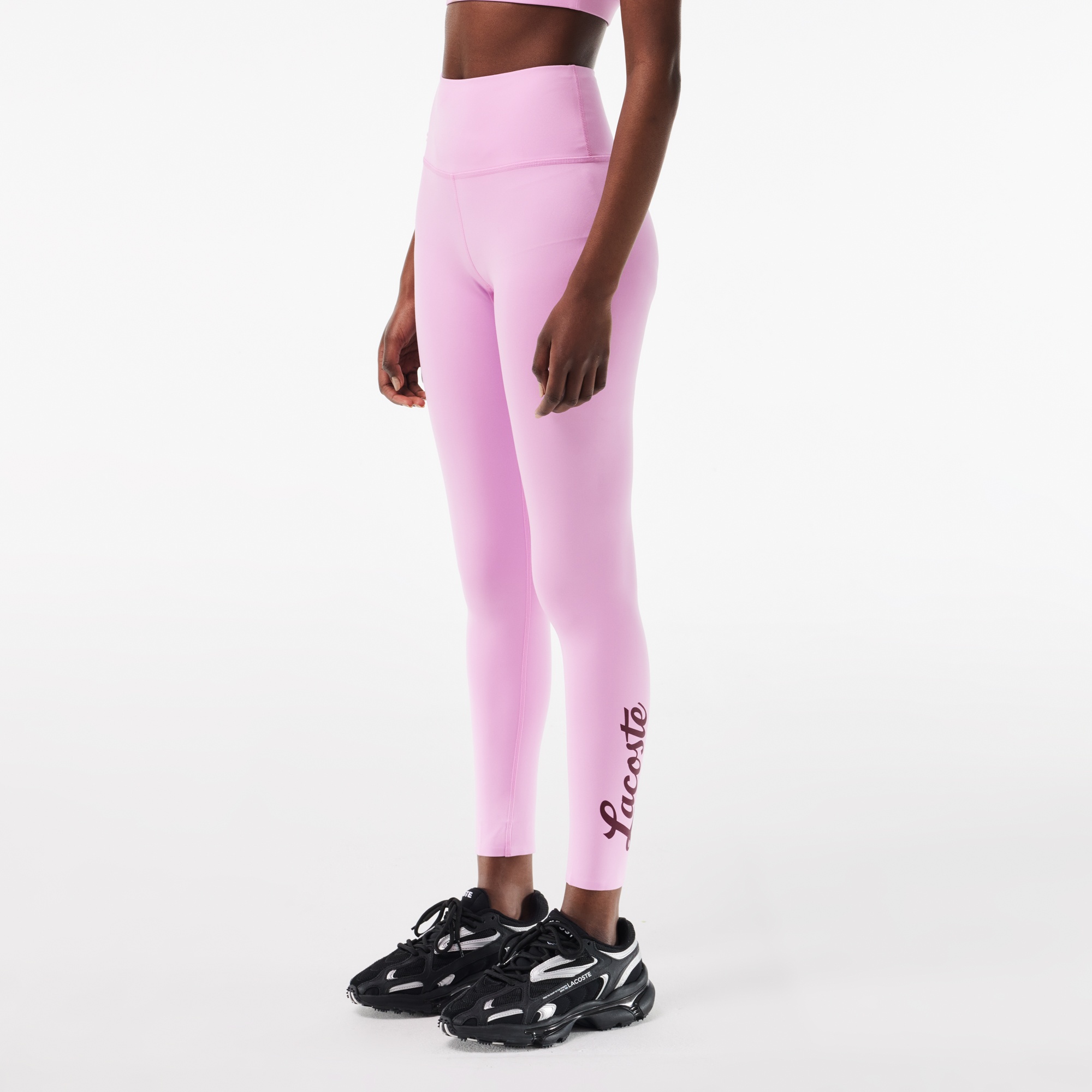 Lacoste Kadın Slim Fit Baskılı Pembe Tayt