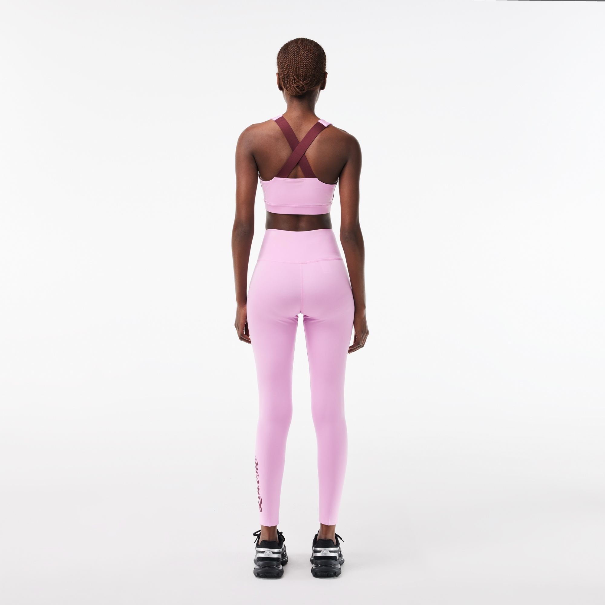 Lacoste Kadın Slim Fit Baskılı Pembe Tayt