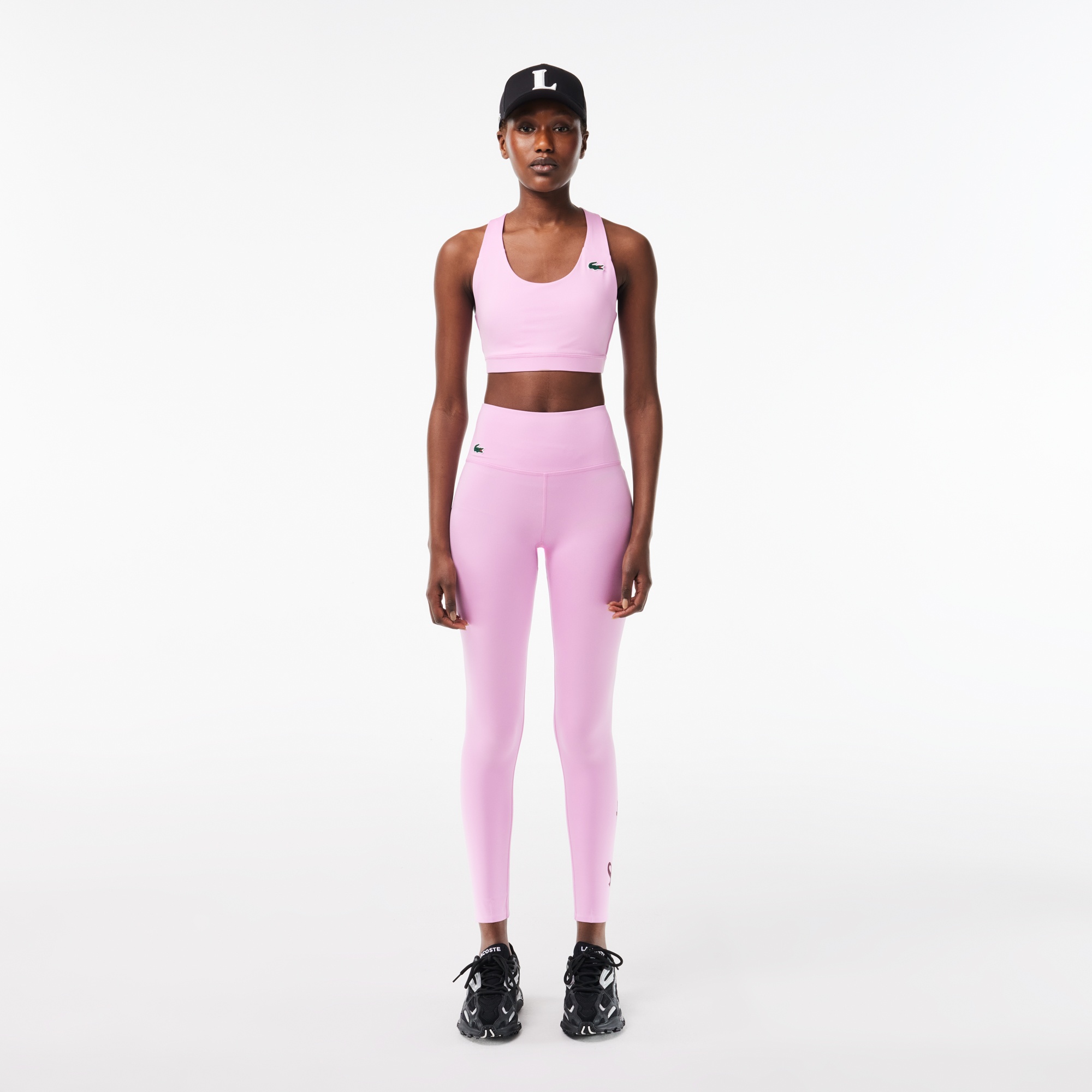 Lacoste Kadın Slim Fit Baskılı Pembe Tayt