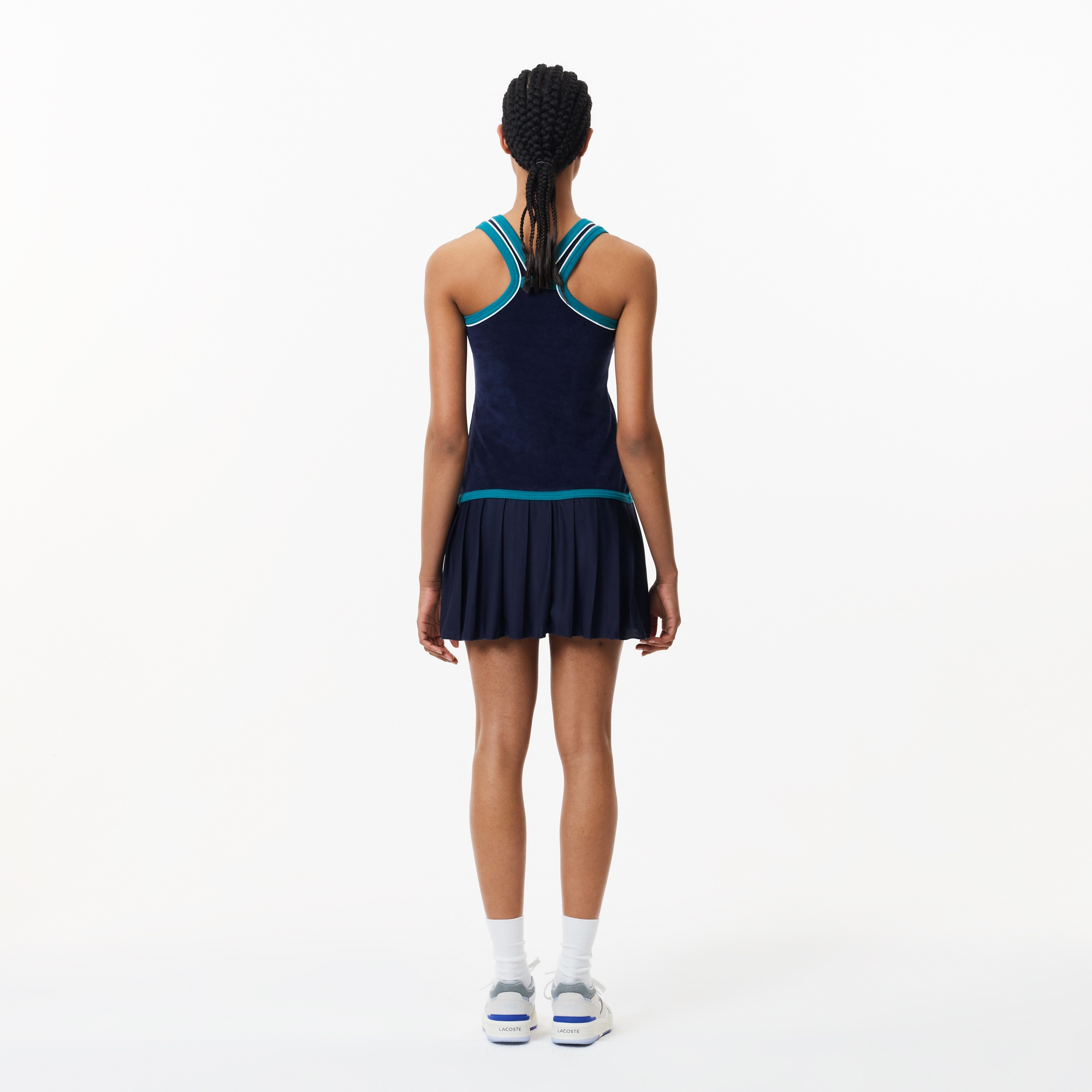 Lacoste Kadın Flare Fit Askılı Lacivert Elbise