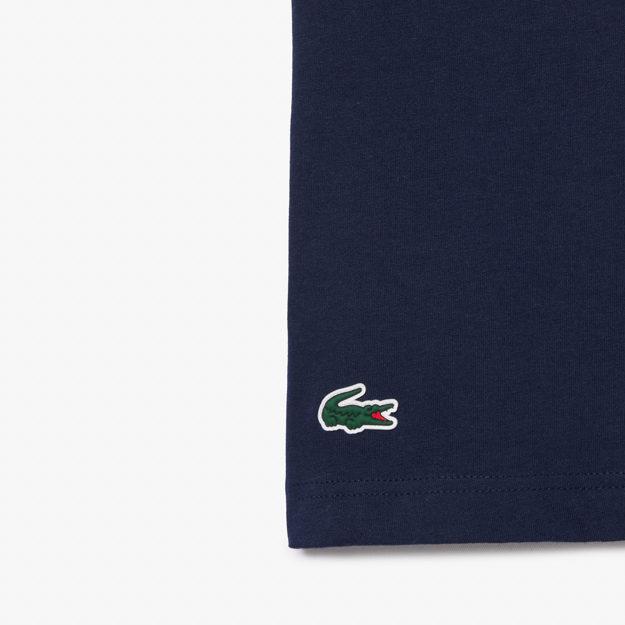 Lacoste x Roland Garros Unisex Regular Fit Bisiklet Yaka Baskılı Lacivert T-Shirt