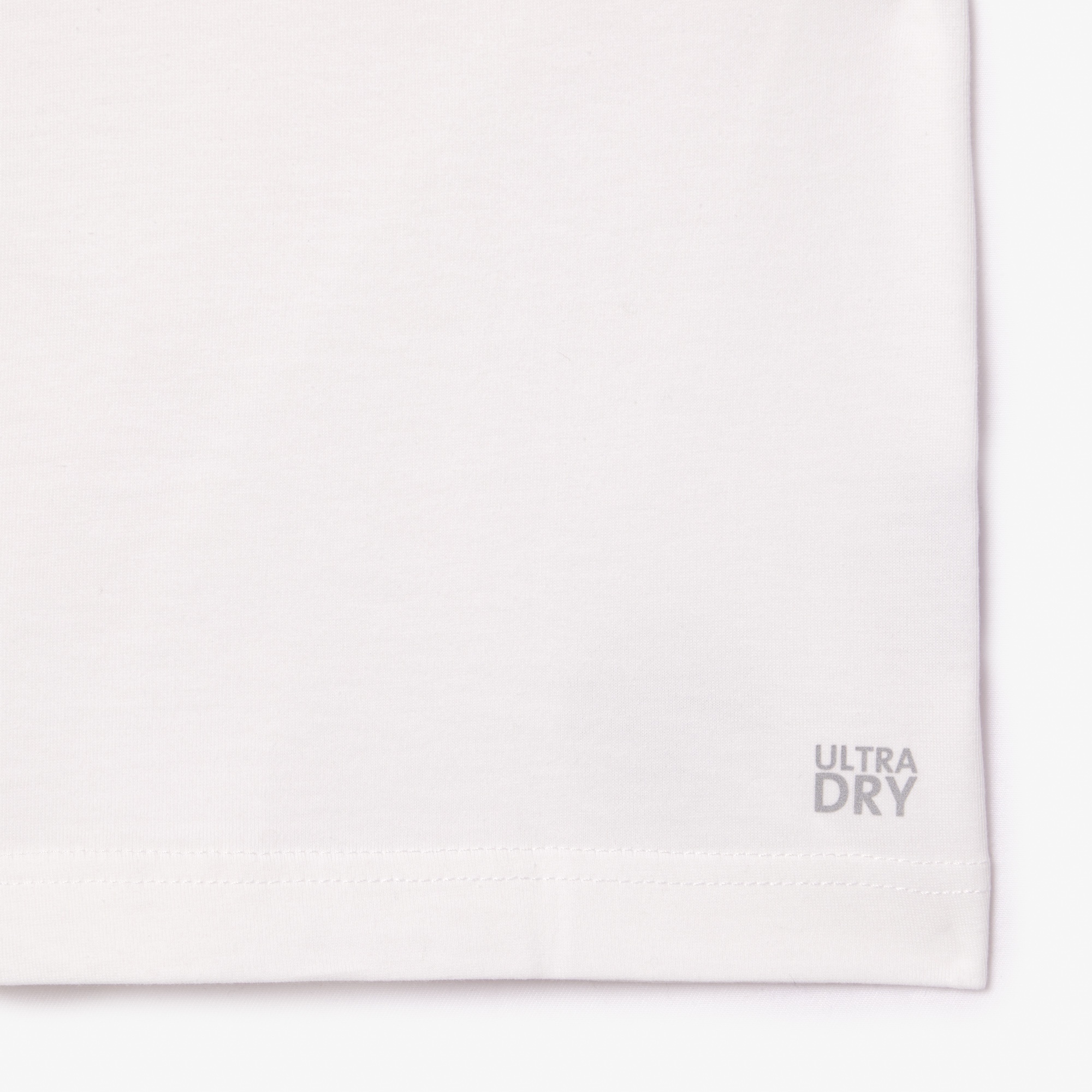 Lacoste x Roland Garros Unisex Regular Fit Bisiklet Yaka Baskılı Beyaz T-Shirt